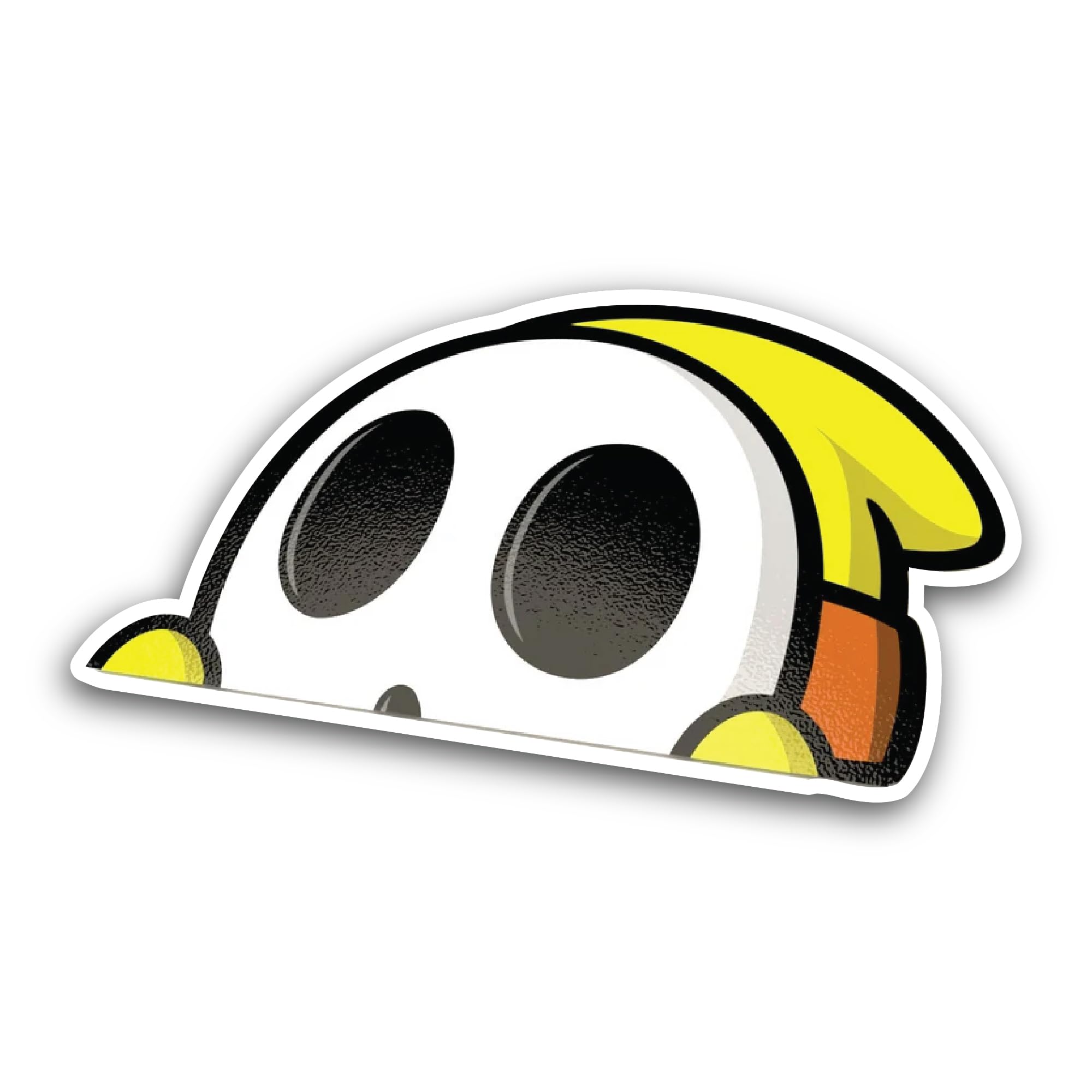 2 (Pieces) 3" and 5" Yellow Cartoon Character Peeking Sticker, Waterproof Vinyl Decals for Many Purp