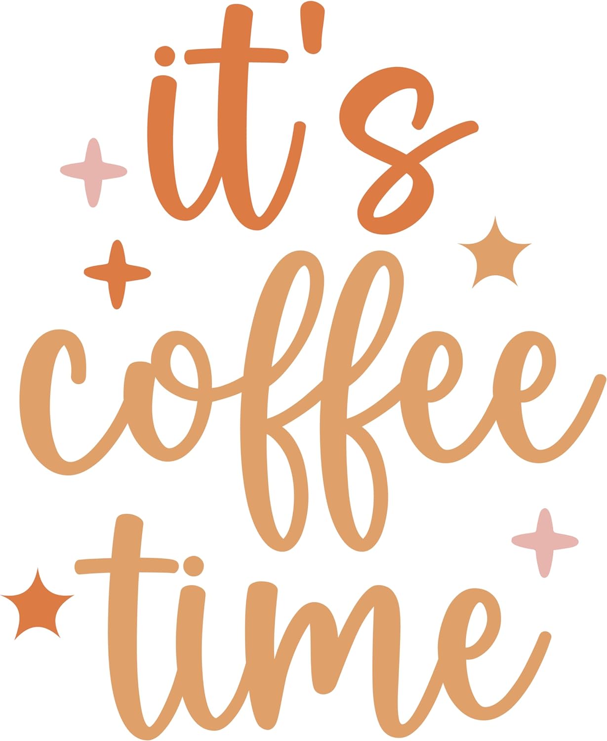Inspirational Quote "Its Coffee Time" Motivational Sticker Vinyl Decal Motivation Stickers- 5" Vinyl Sticker Waterproof