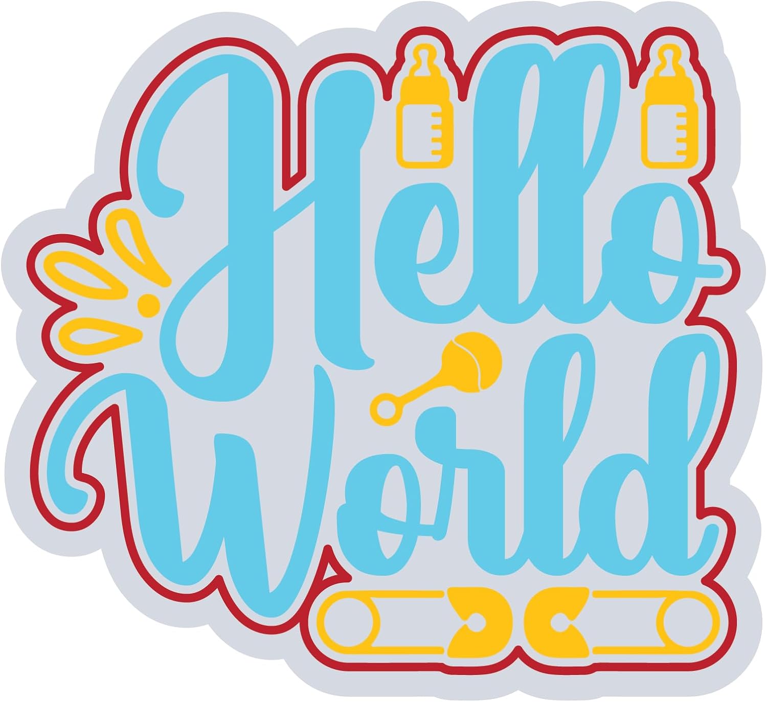 Inspirational Quote Hello World Motivational Sticker Vinyl Decal Motivation Stickers- 5" Vinyl Sticker Waterproof