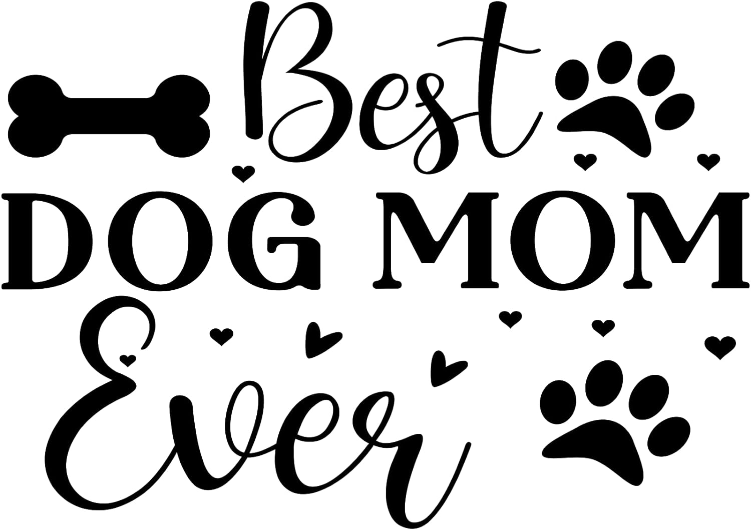 Inspirational Quote "Best Dog Mom Ever, Sticker" Motivational Sticker Vinyl Decal Motivation Stickers- 5" Vinyl Sticker Waterproof