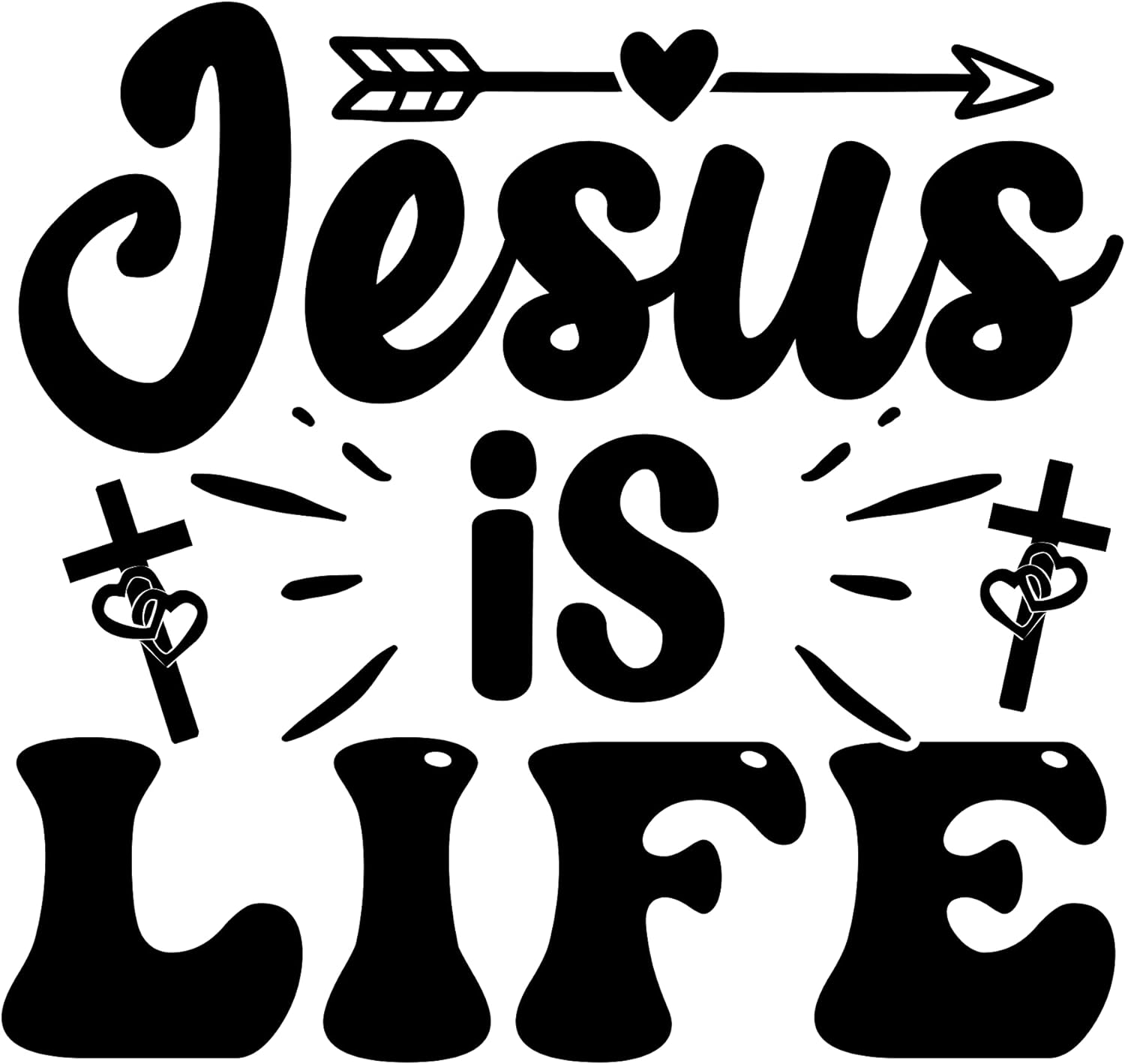 Inspirational Quote "Jesus is Life, Great Gift Sticker" Motivational Sticker Vinyl Decal Motivation Stickers- 5" Vinyl Sticker Waterproof