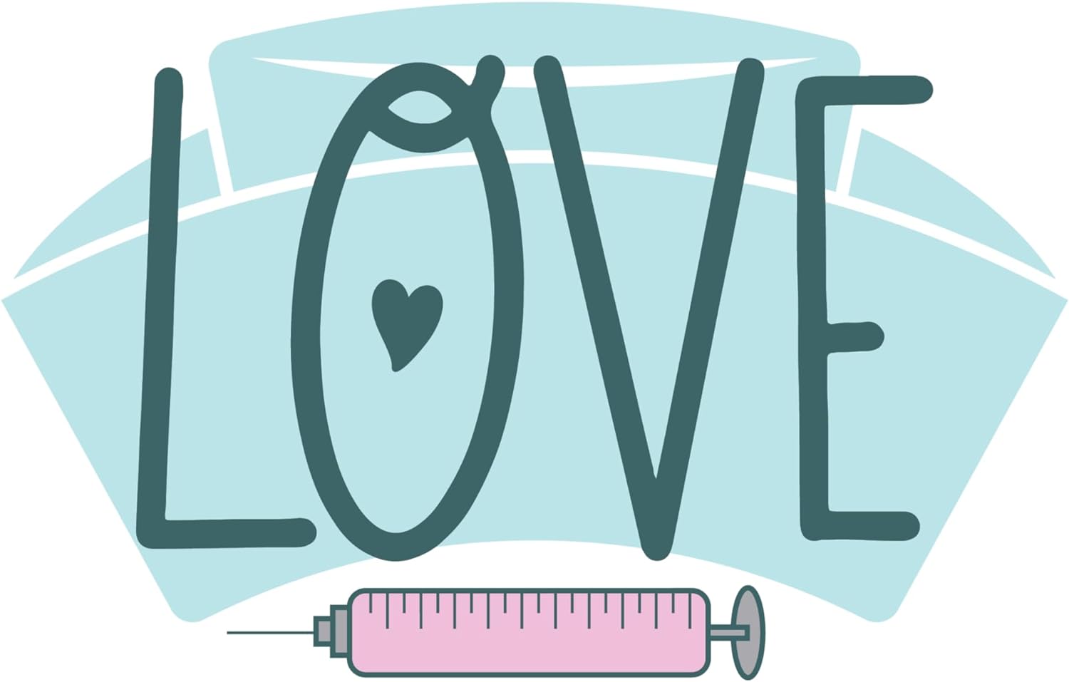 Inspirational Quote "Love Logo with Medicine Equipments" Motivational Sticker Vinyl Decal Motivation Stickers- 5" Vinyl Sticker Waterproof