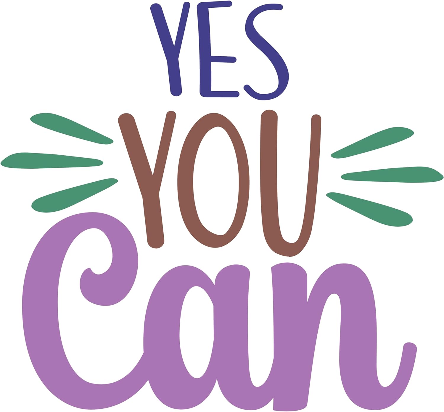Inspirational Quote "Yes You Can Vector Sticker" Motivational Sticker Vinyl Decal Motivation Stickers- 5" Vinyl Sticker Waterproof