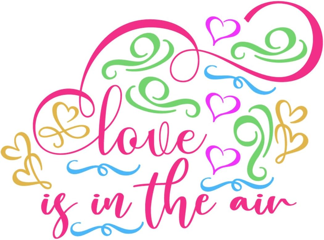 Inspirational Quote Love is in The Air Motivational Sticker Vinyl Decal Motivation Stickers- 5" Vinyl Sticker Waterproof