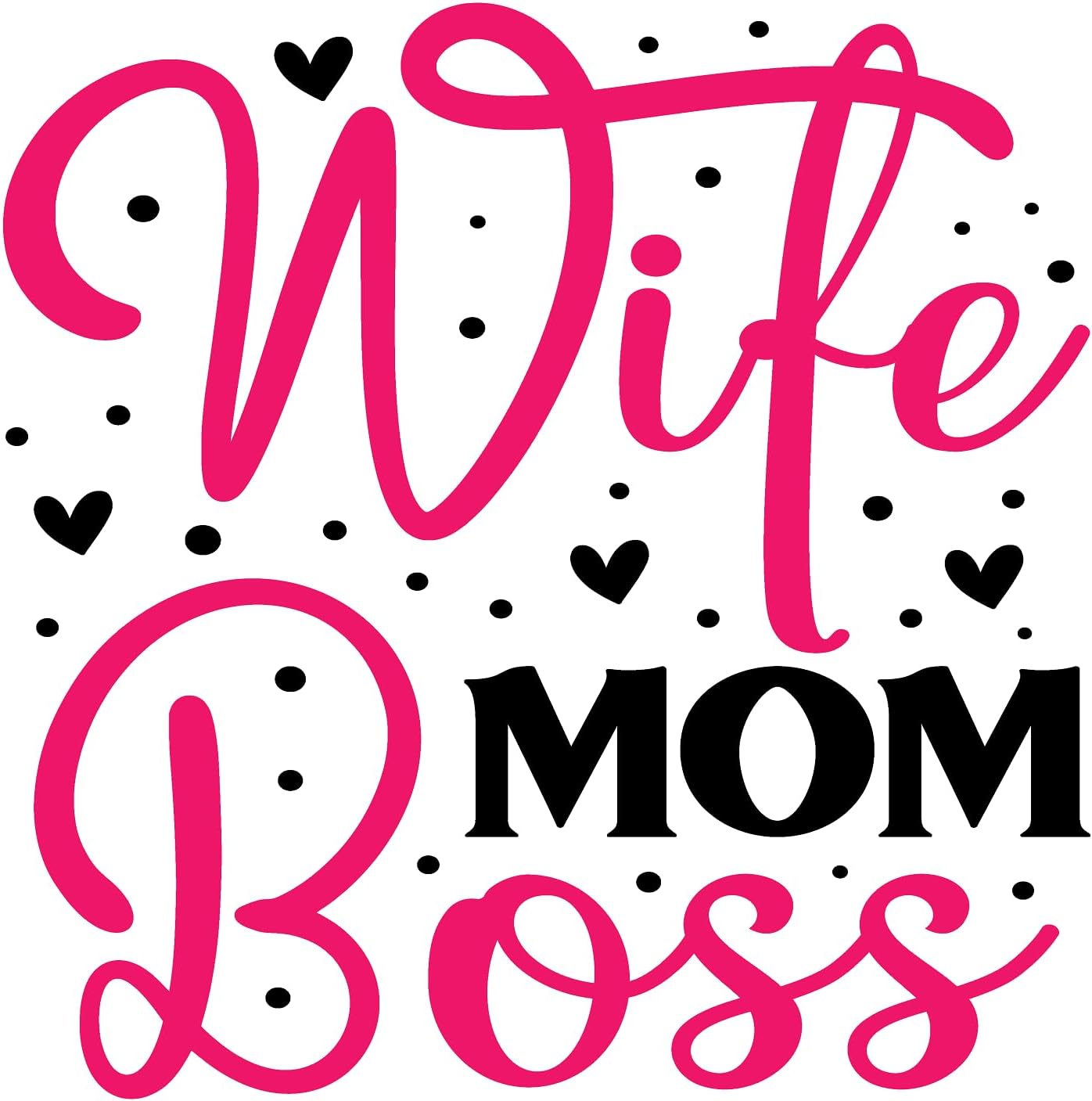 Inspirational Quote "Wife Mom Boss." Motivational Sticker Vinyl Decal Motivation Stickers- 5" Vinyl Sticker Waterproof