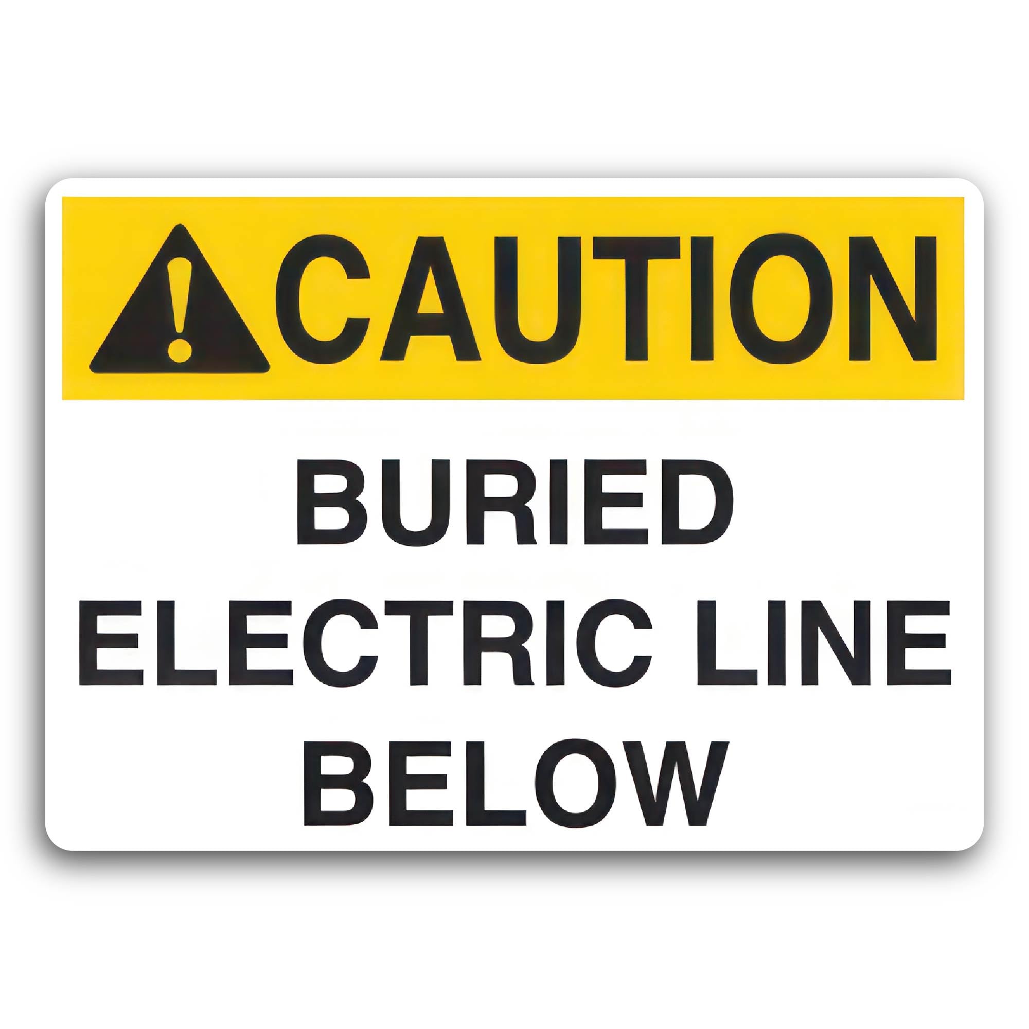 2 (Pieces) 3" and 5" Caution Buried Electric Line Below Sticker, Waterproof Vinyl Decals for Many Pu