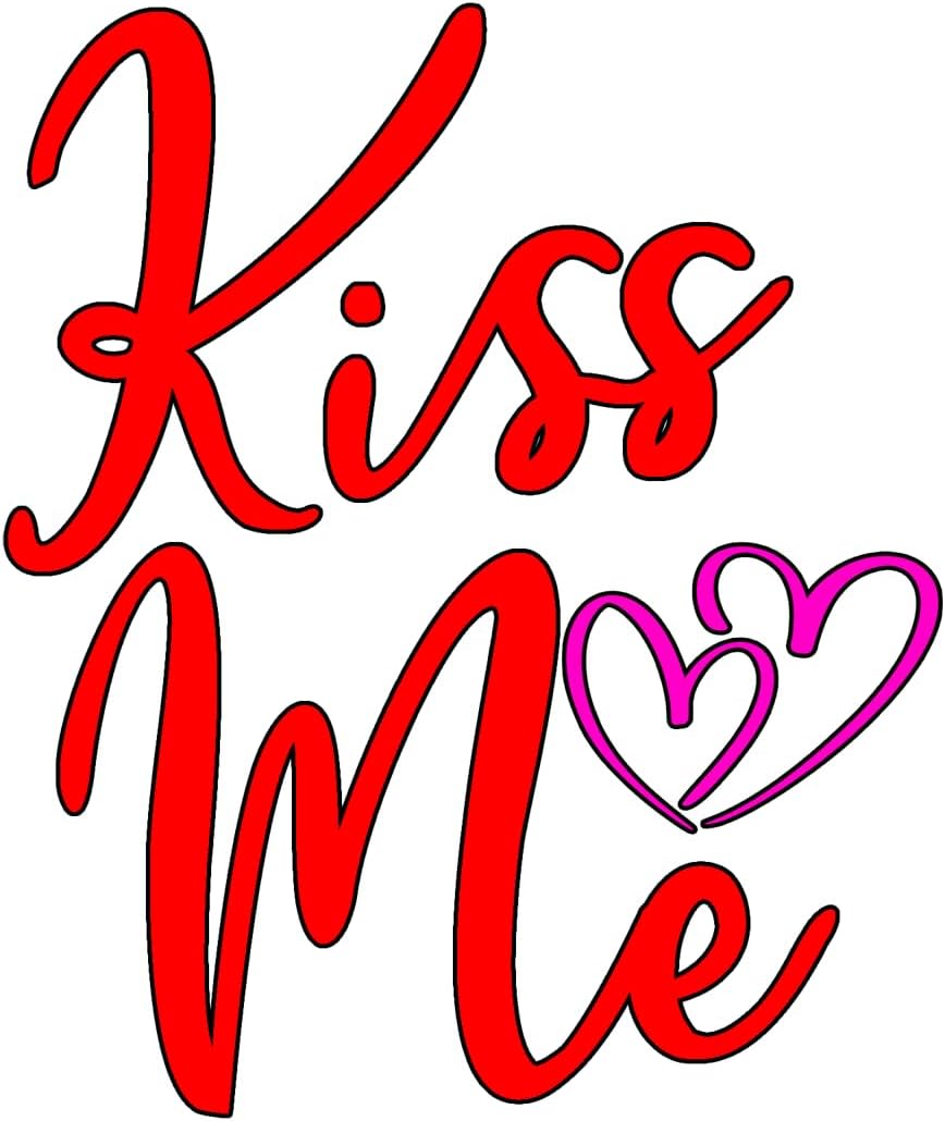 Inspirational Quote Kiss Me Motivational Sticker Vinyl Decal Motivation Stickers- 5" Vinyl Sticker Waterproof