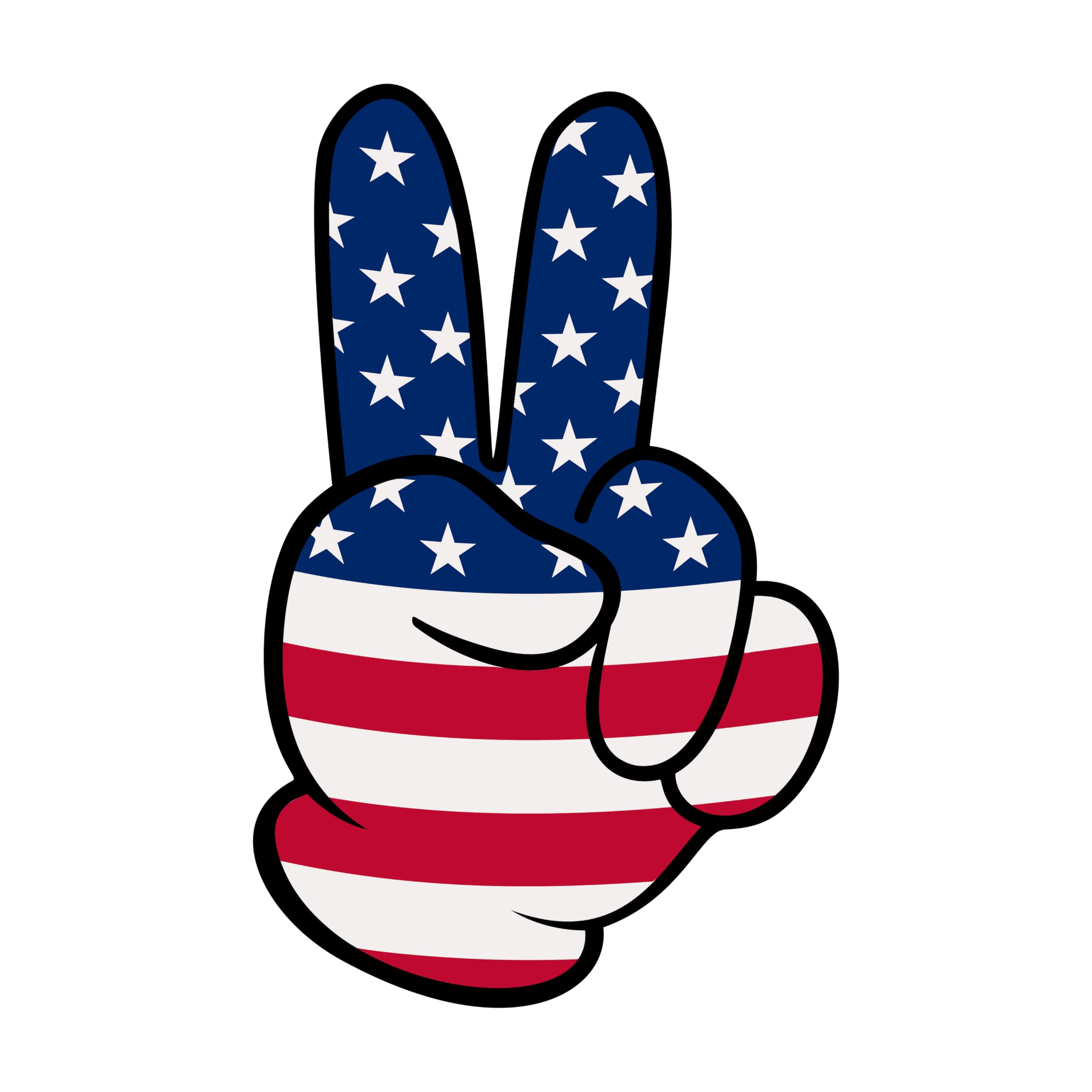 Inspirational Quote Peace Victory Sign in American Theme Motivational Sticker Vinyl Decal Motivation