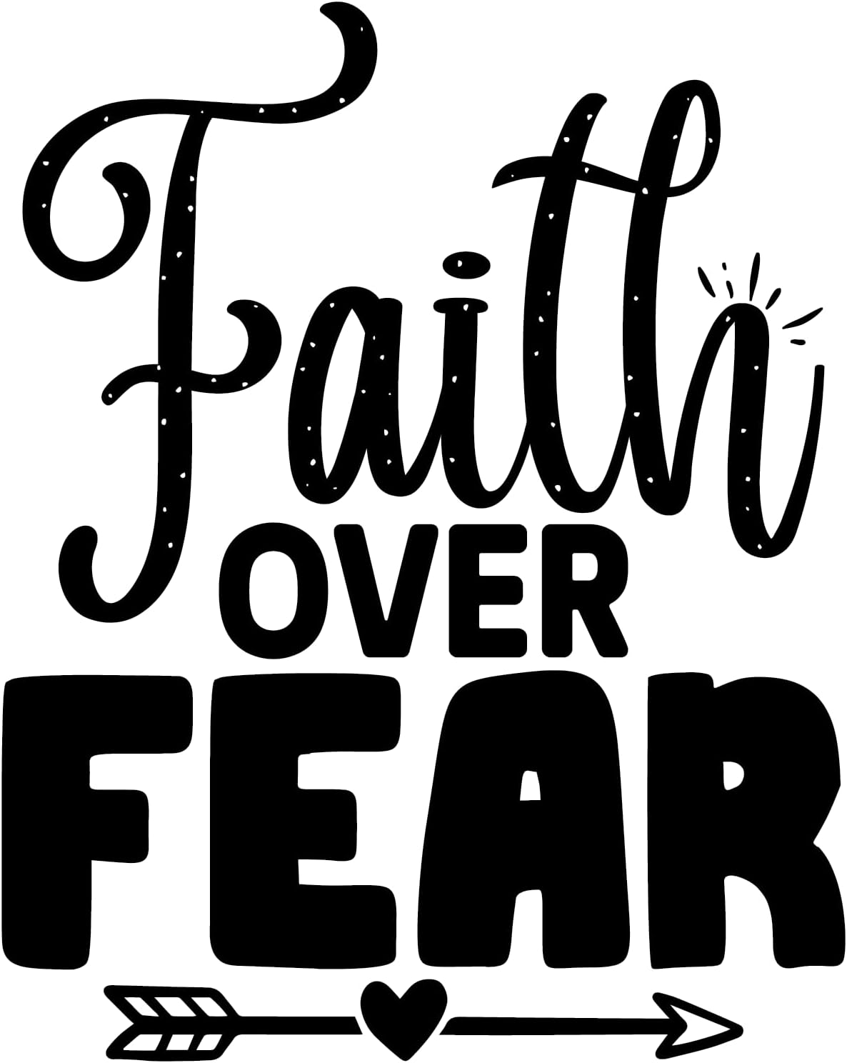 Inspirational Quote "Faith Over Fear" Motivational Sticker Vinyl Decal Motivation Stickers- 5" Vinyl Sticker Waterproof