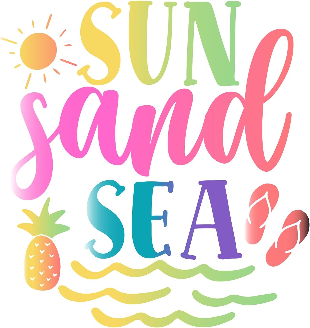 Inspirational Quote "Sun Sand Sea" Motivational Sticker Vinyl Decal Motivation Stickers- 5" Vinyl Sticker Waterproof