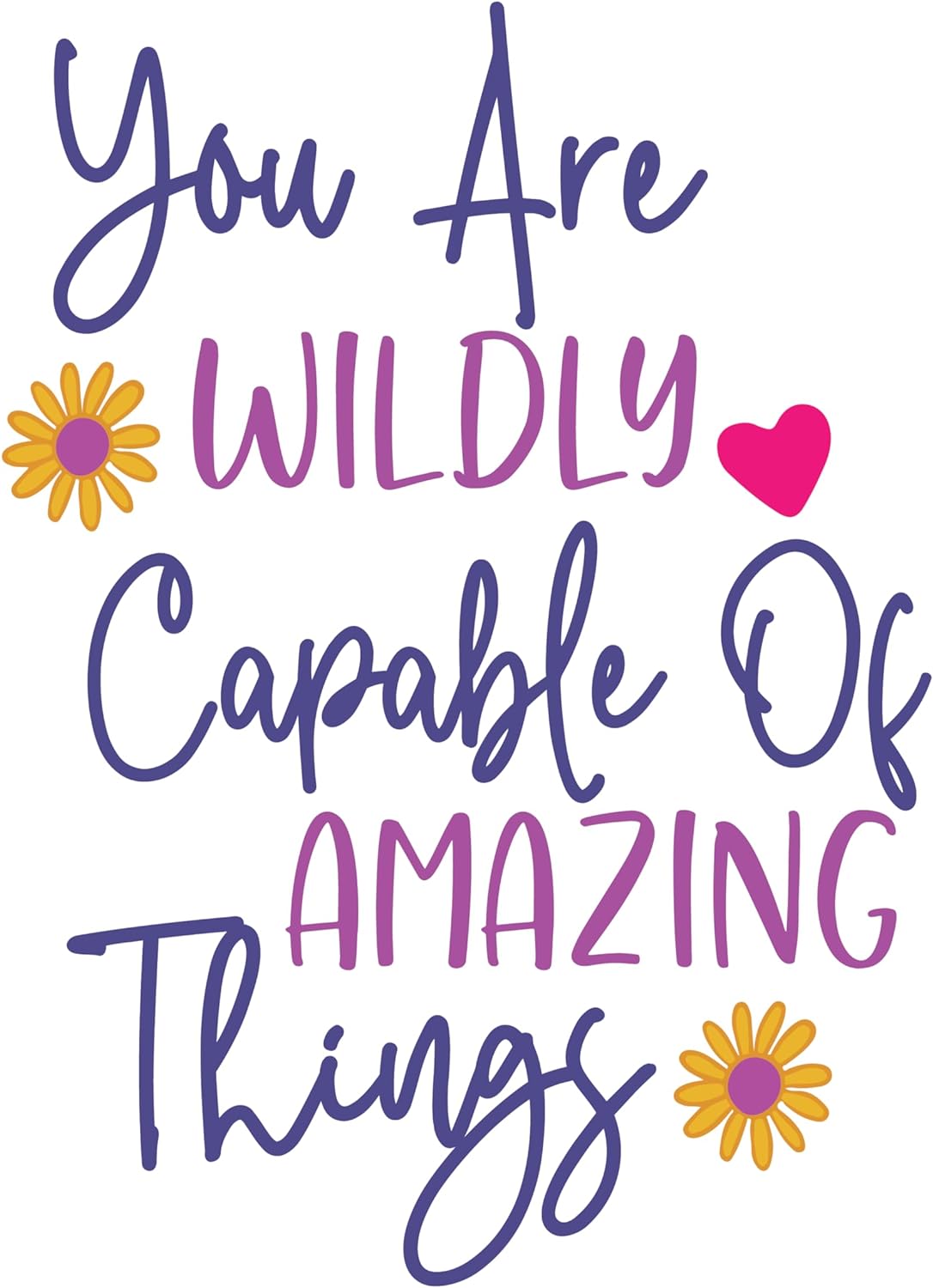 Inspirational Quote "You are Wildly Capable of Amazing Things" Motivational Sticker Vinyl Decal Motivation Stickers- 5" Vinyl Sticker Waterproof