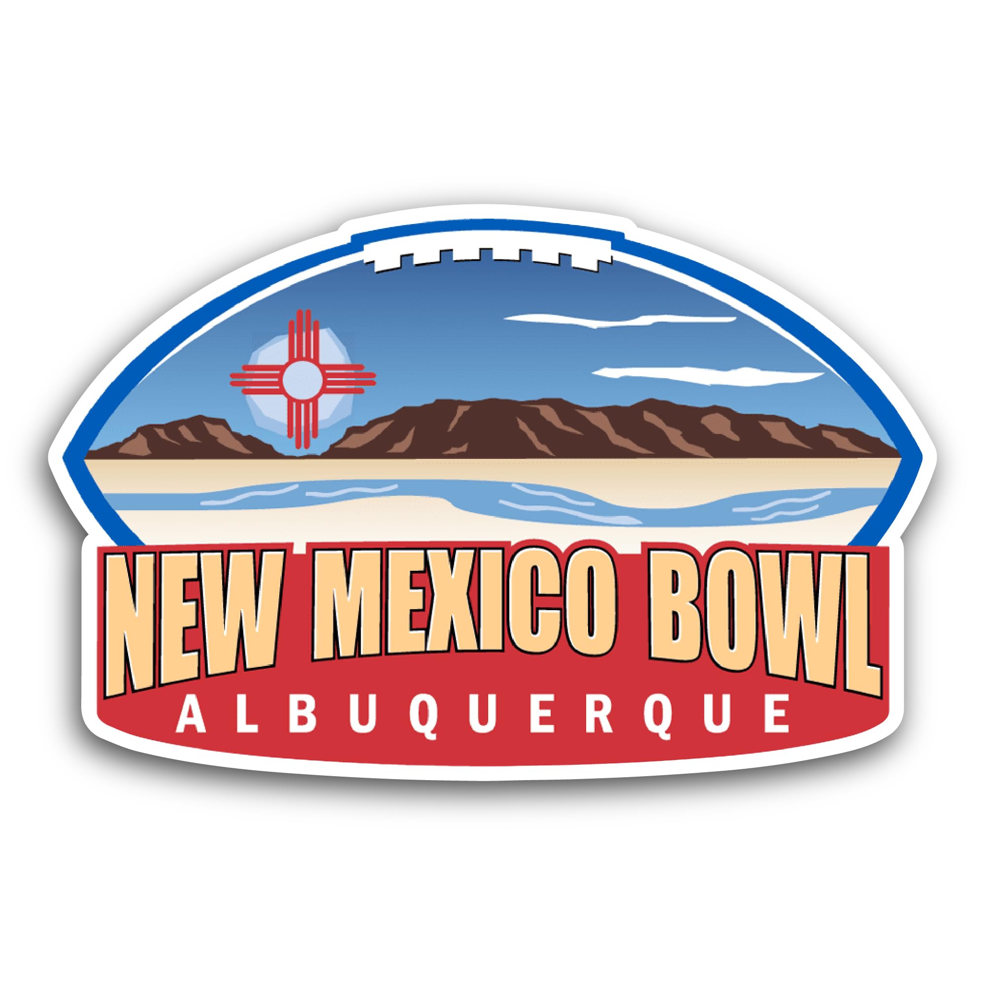 2 (Pieces) 3" and 5" New Mexico B0wl Sticker, Waterproof Vinyl Decals for Many Purpose Like Cars, Tr