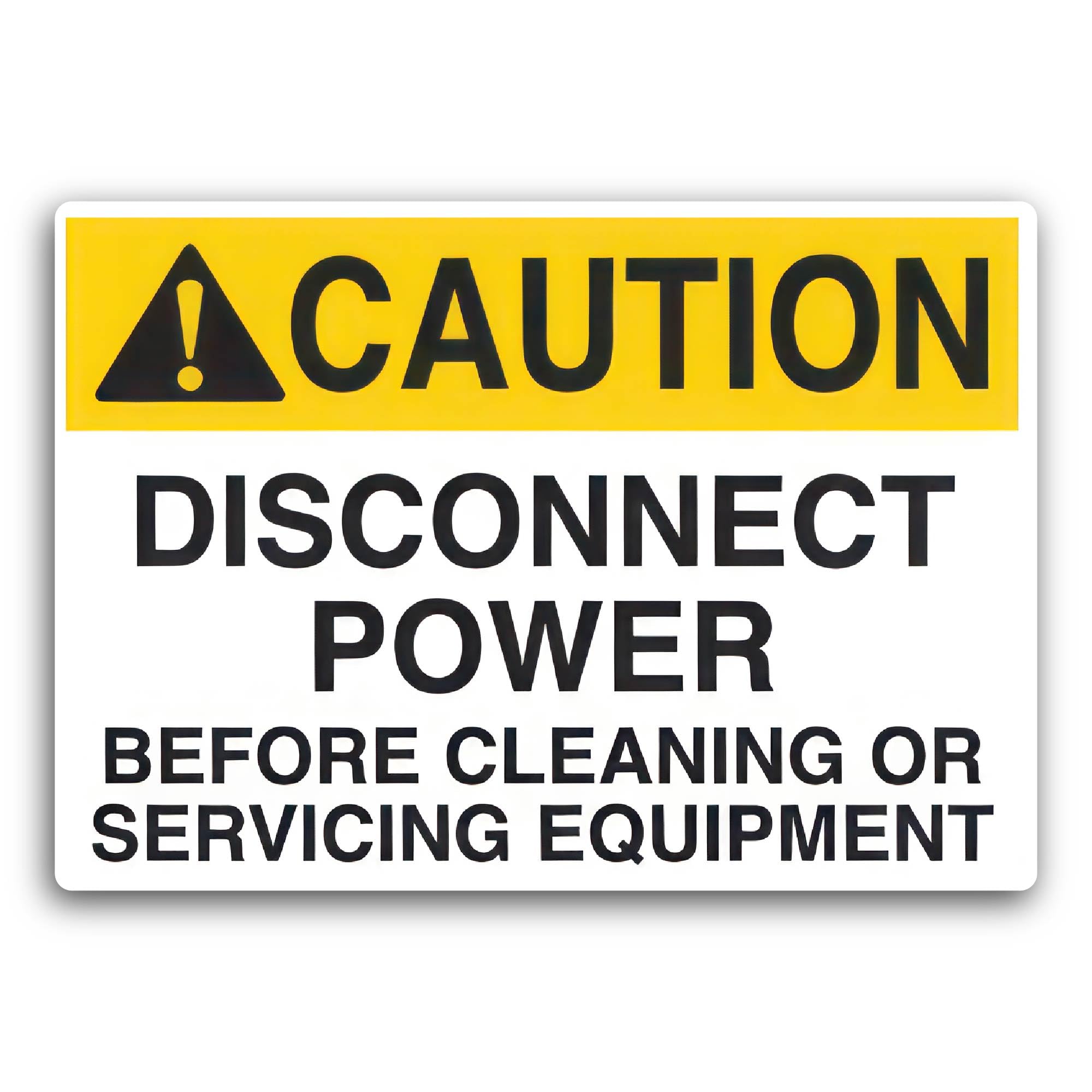 2 (Pieces) 3" and 5" Caution Disconnect Power Sticker, Waterproof Vinyl Decals for Many Purpose Like