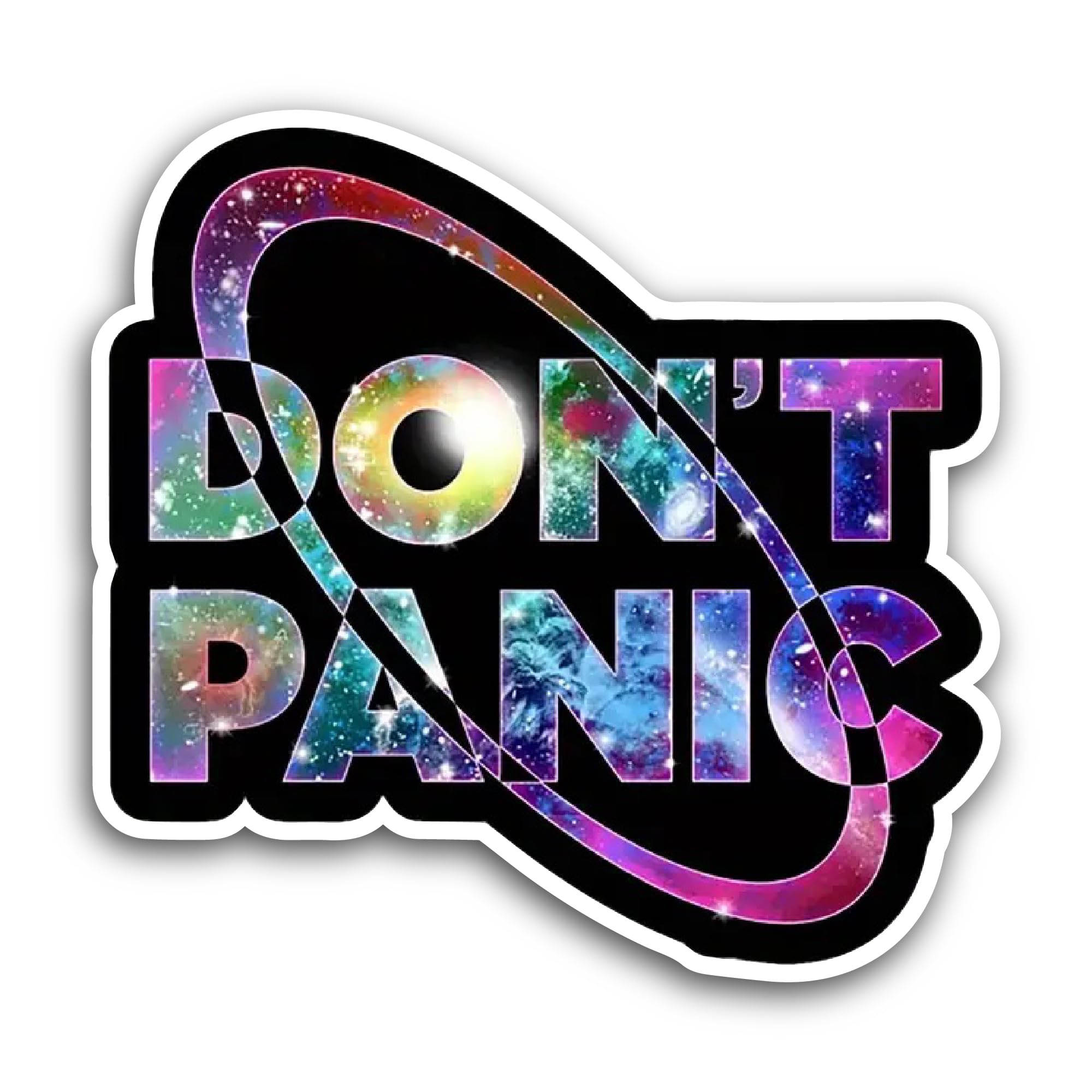 2 (Pieces) 3" and 5" Dont Panic Sticker, Waterproof Vinyl Decals for Many Purpose Like Cars, Trucks,