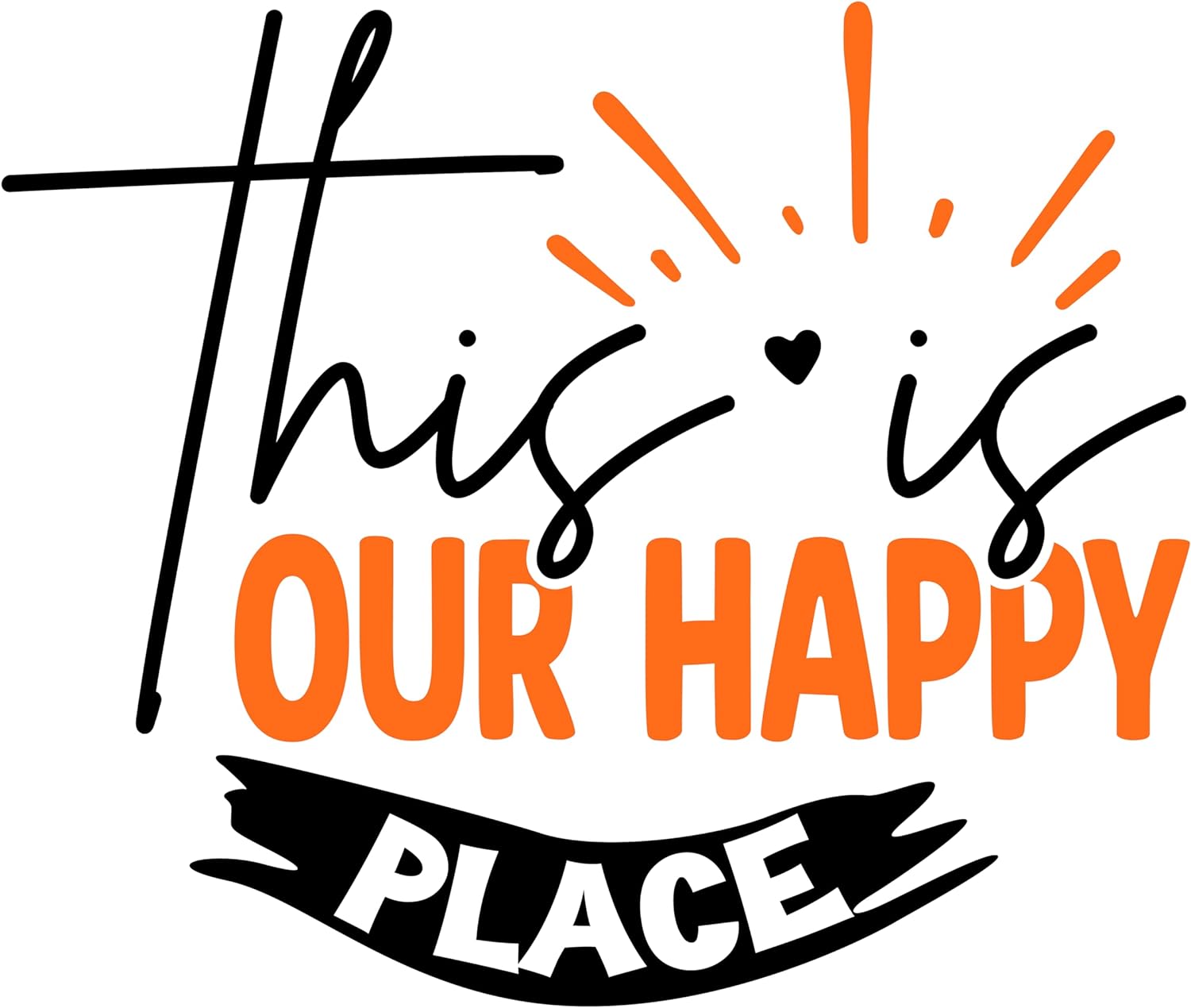 Inspirational Quote This Is Our Happy Place Motivational Sticker Vinyl Decal Motivation Stickers- 5" Vinyl Sticker Waterproof