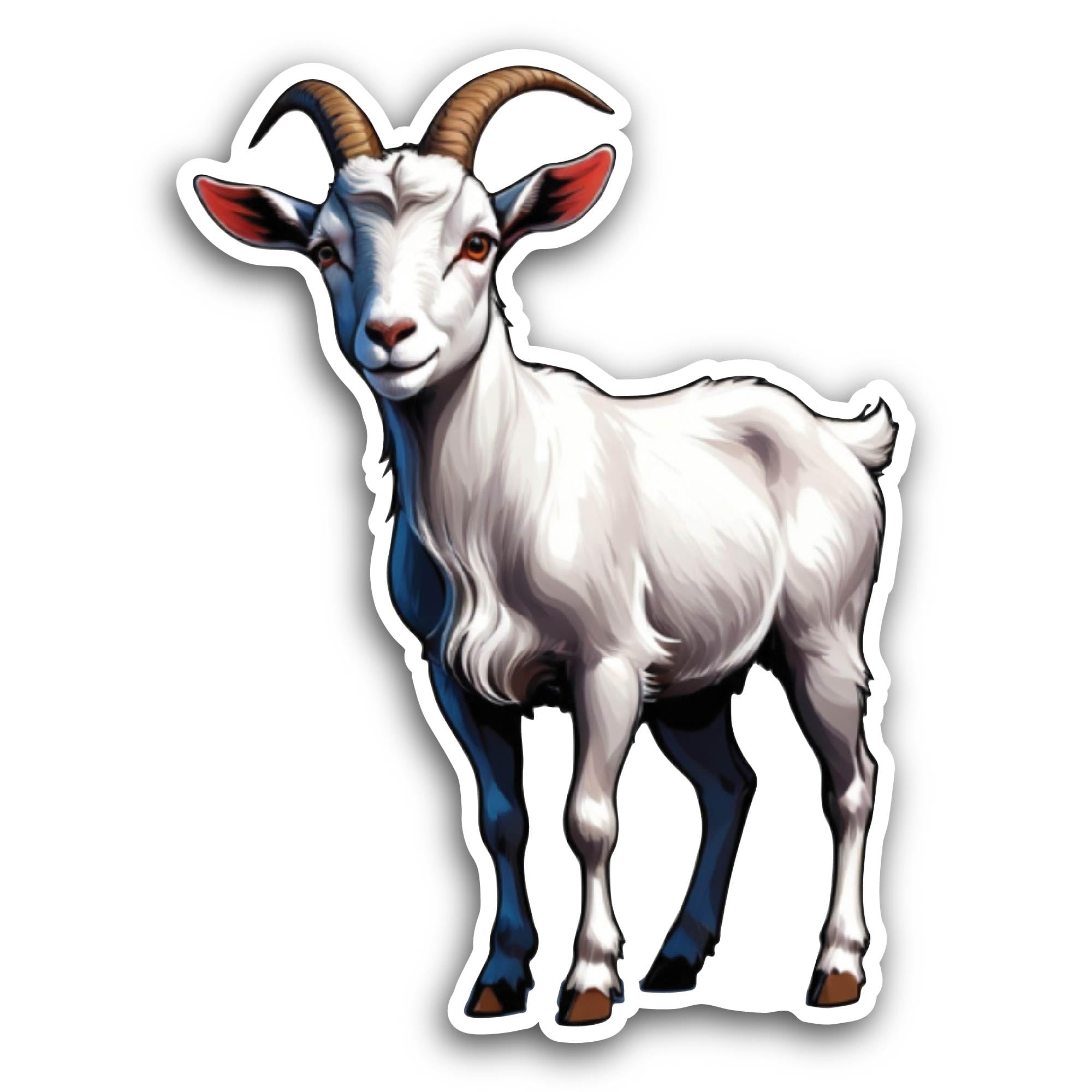 2 (Pieces) 3" and 5" Cute Goat Sticker, Waterproof Vinyl Decals for Many Purpose Like Cars, Trucks,