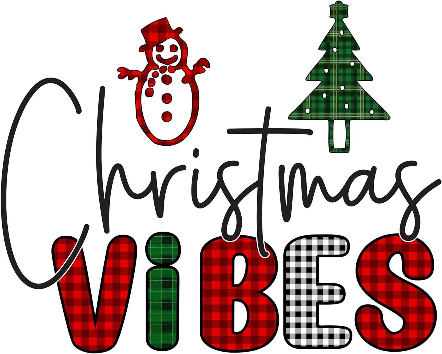 Inspirational Quote Christmas Vibes Santa and Evergreen Tree Motivational Sticker Vinyl Decal Motivation Stickers- 5" Vinyl Sticker Waterproof