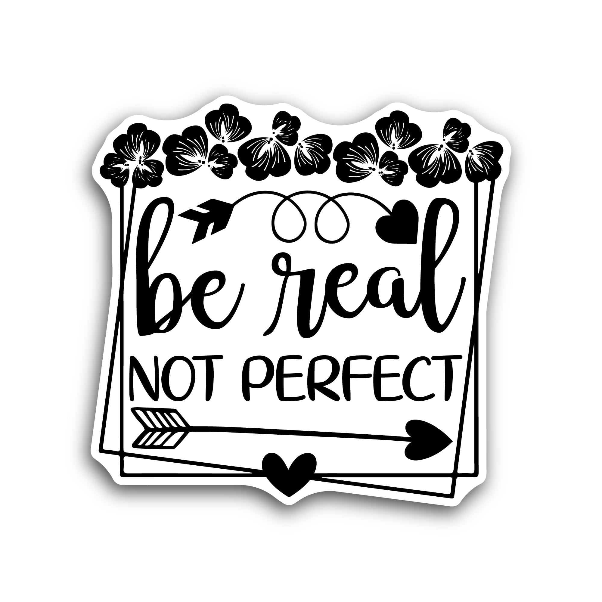 2 (Pieces) 3" and 5"Be Real not Perfect Sticker, Waterproof Vinyl Decals for Many Purpose Like Cars,