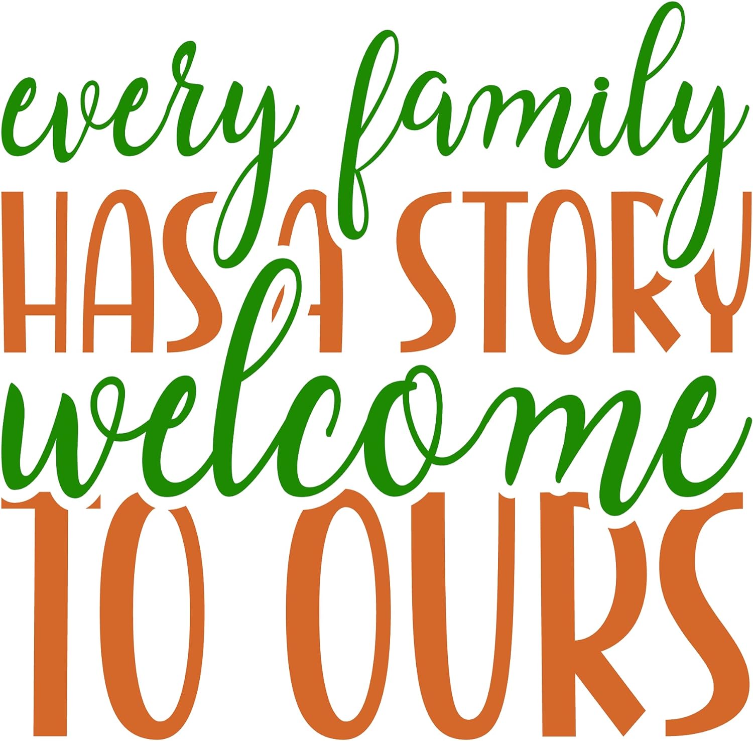 Inspirational Quote "Every Family Has a Story, Welcome to Ours," Motivational Sticker Vinyl Decal Motivation Stickers- 5" Vinyl Sticker Waterproof