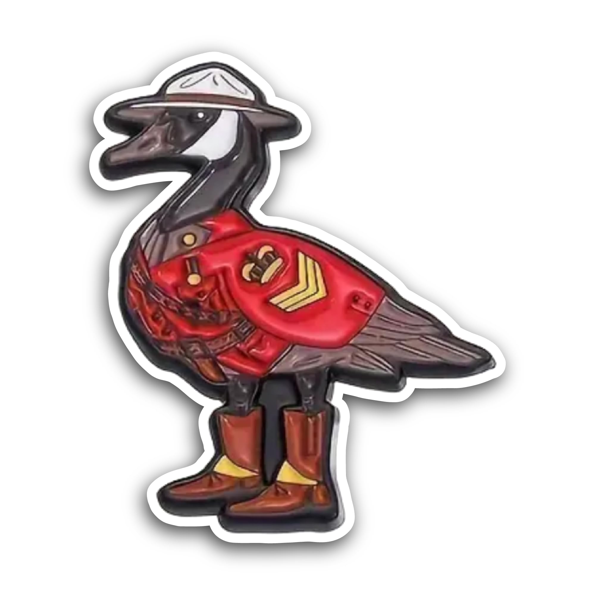2 (Pieces) 3" and 5" Goose Wearing Hat Sticker, Waterproof Vinyl Decals for Many Purpose Like Cars,