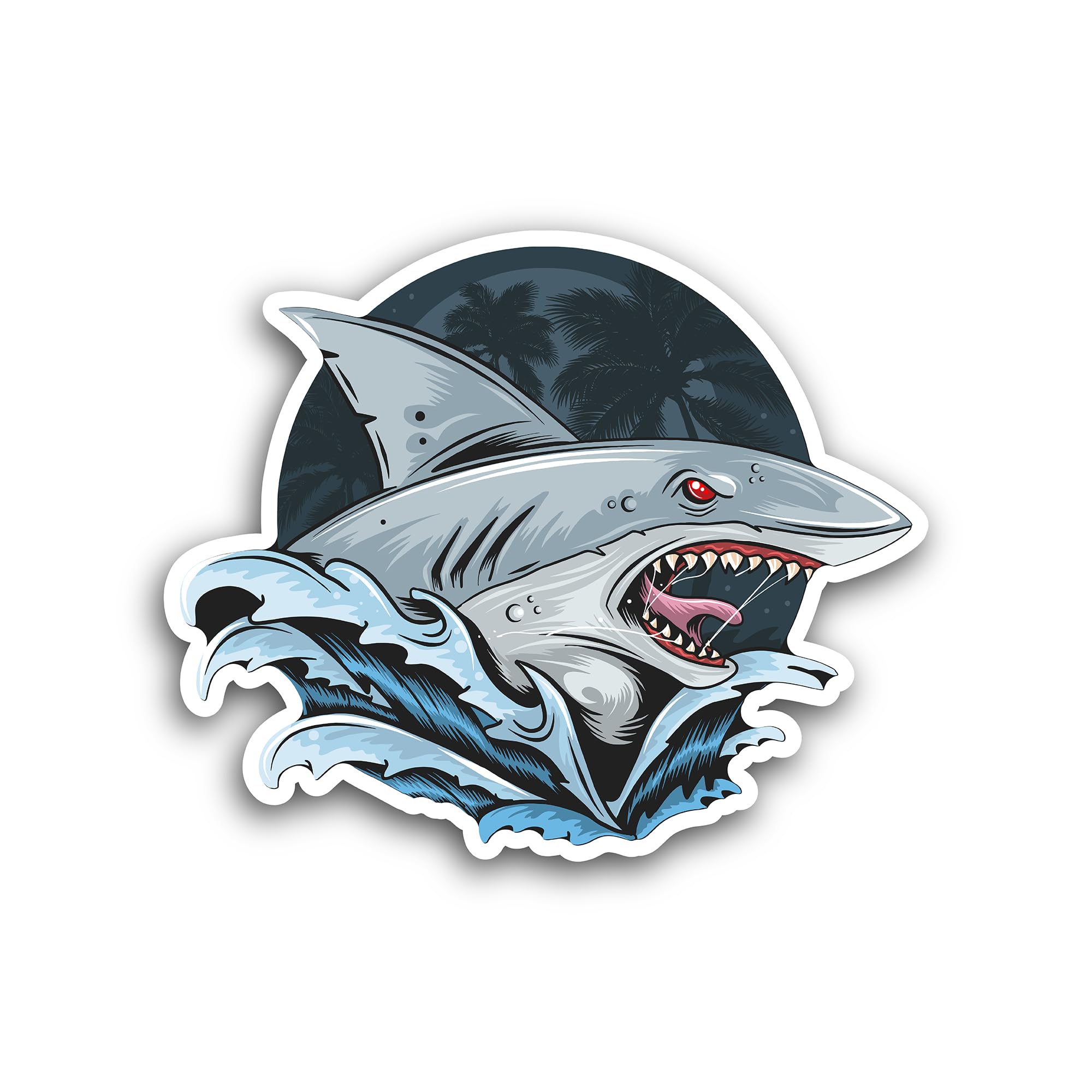 2 (Pieces) 3" and 5" Shark Sticker, Waterproof Vinyl Decals for Many Purpose Like Cars, Trucks, Lapt