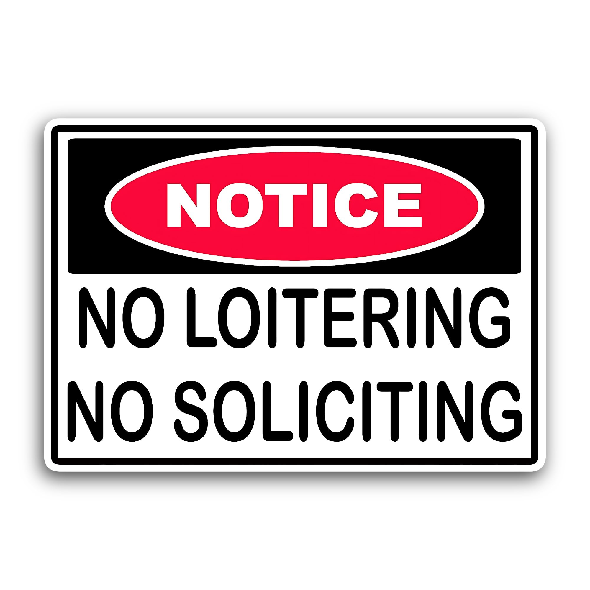 2 (Pieces) 3" and 5" No Loitering Sign Sticker, Waterproof Vinyl Decals for Many Purpose Like Cars,