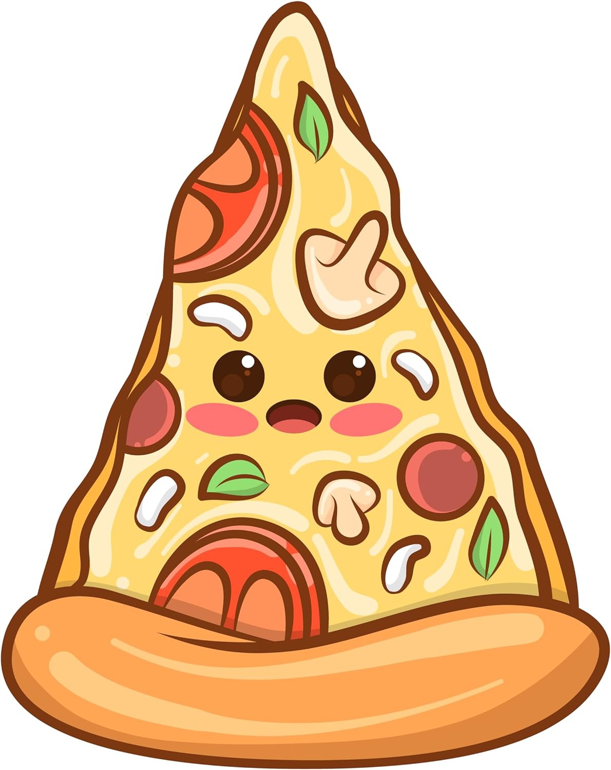 Inspirational Quote Cute Pizza Chibi Motivational Sticker Vinyl Decal Motivation Stickers- 5" Vinyl Sticker Waterproof