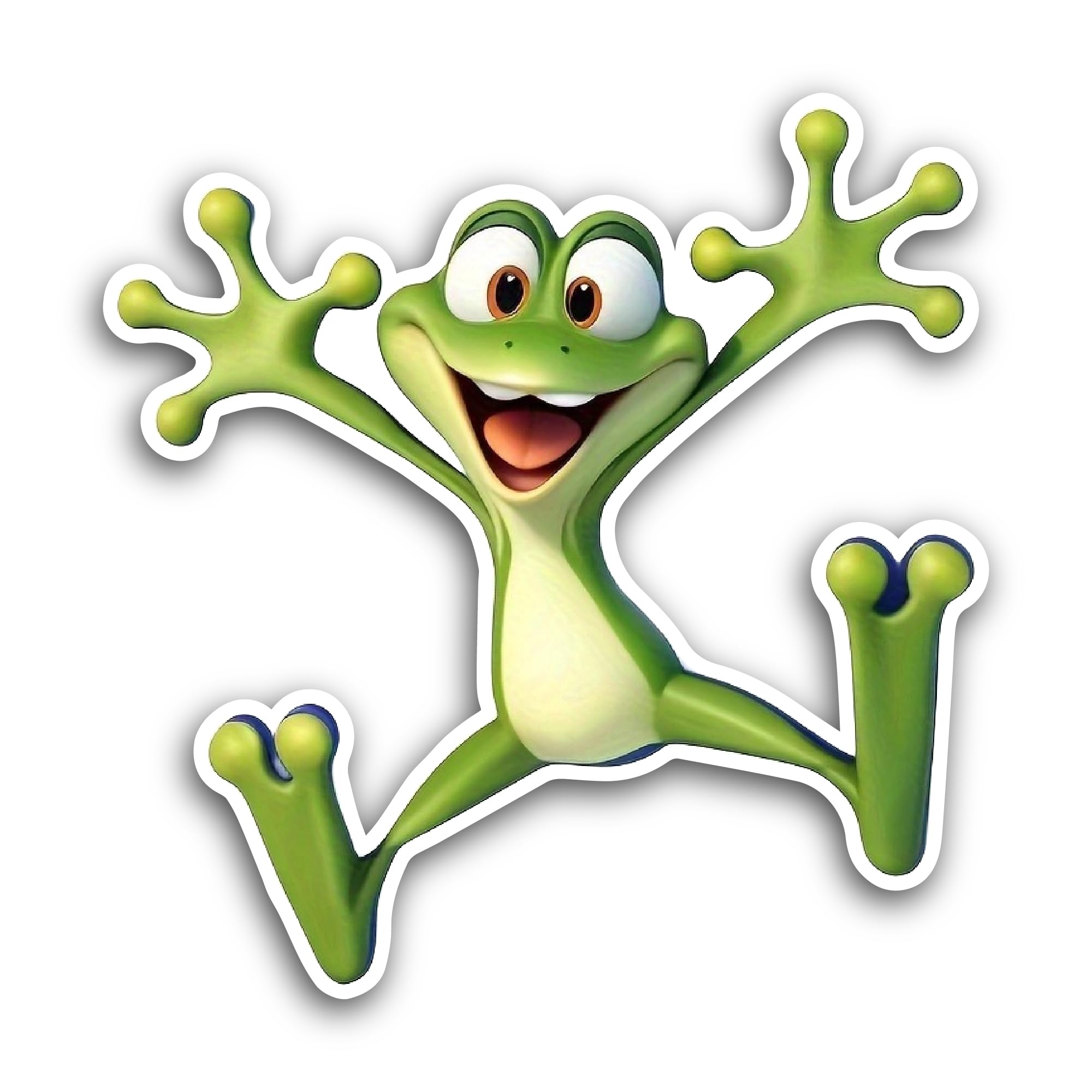 2 (Pieces) 3" and 5" Jumping Frog Sticker, Waterproof Vinyl Decals for Many Purpose Like Cars, Truck