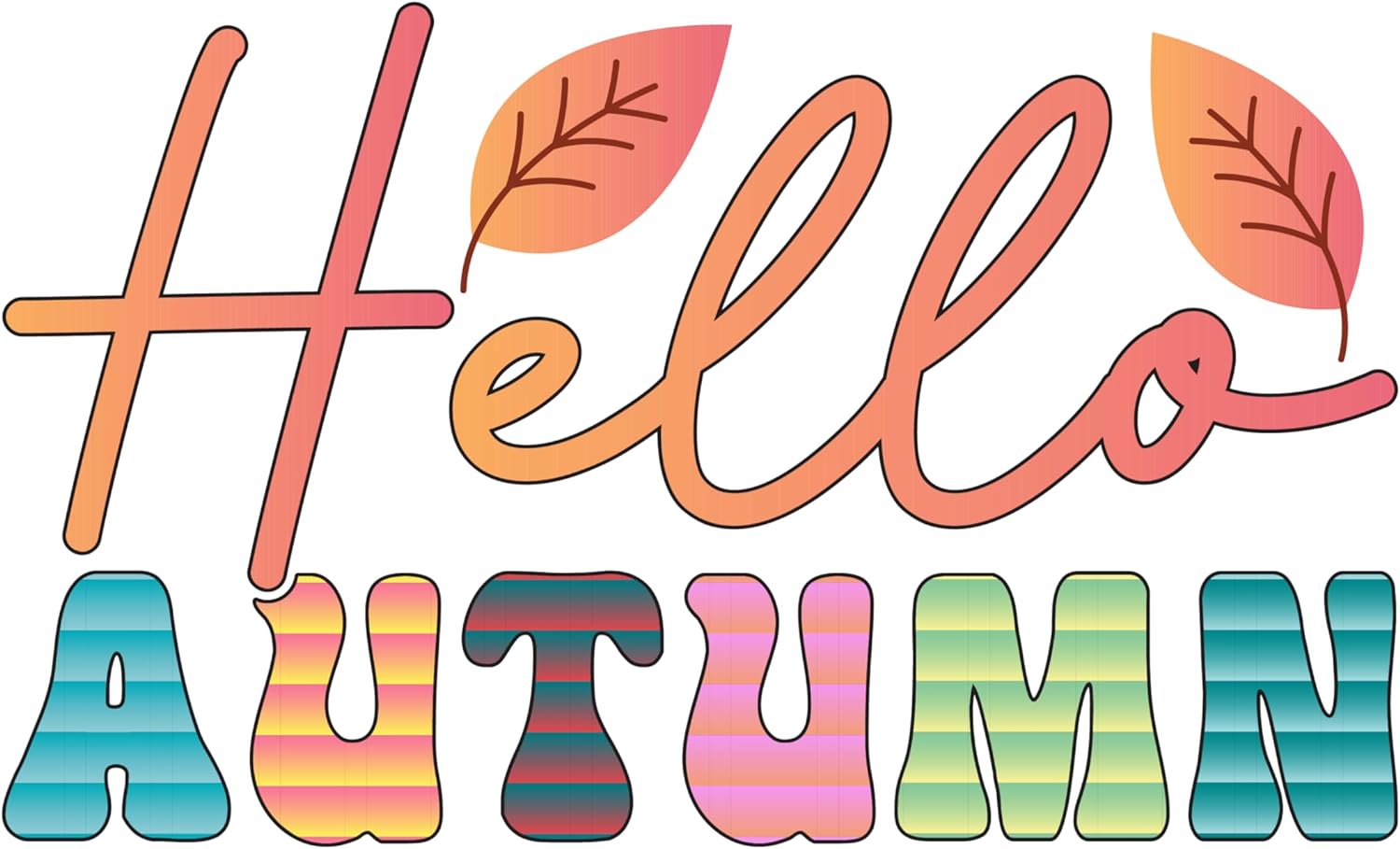 Inspirational Quote Hello Autumn Pretty Gift Motivational Sticker Vinyl Decal Motivation Stickers- 5" Vinyl Sticker Waterproof