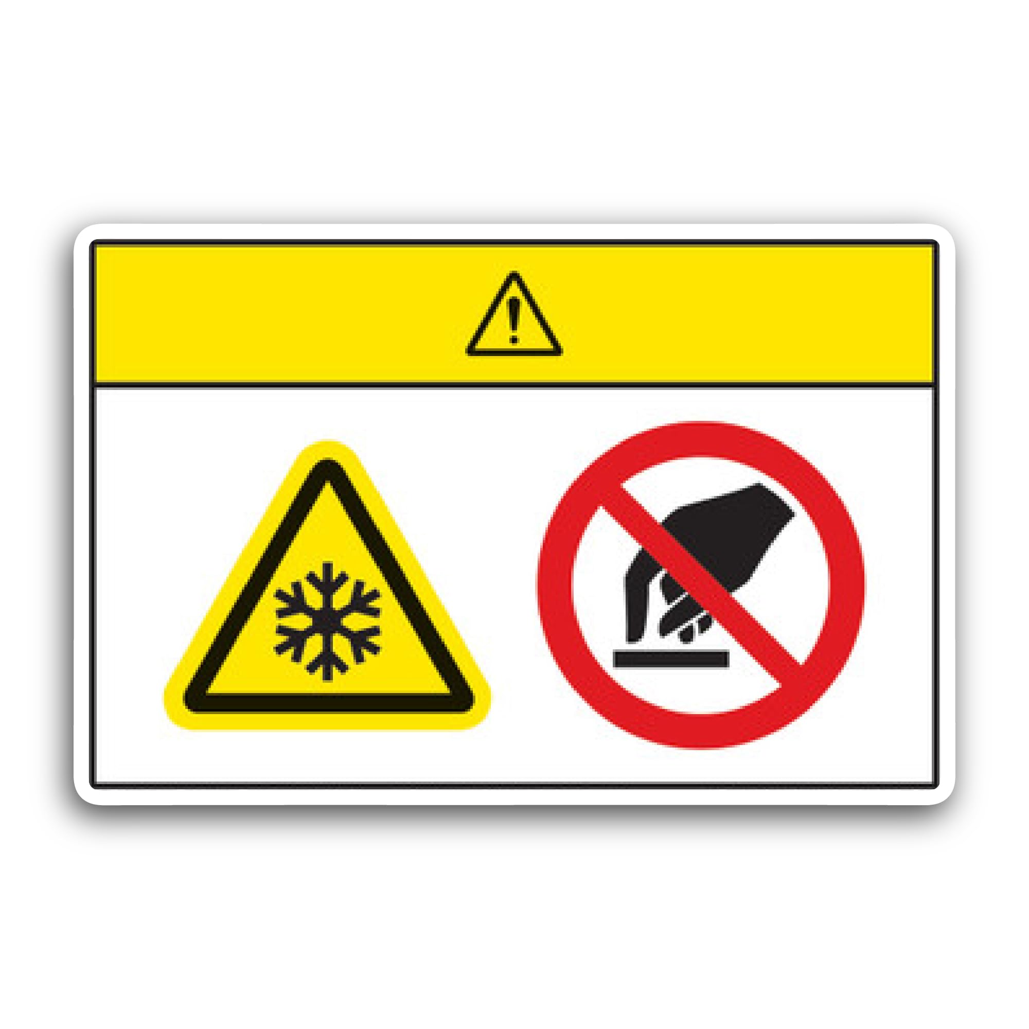 2 (Pieces) 3" and 5" Caution Extremely Cold Surface Sticker, Waterproof Vinyl Decals for Many Purpos