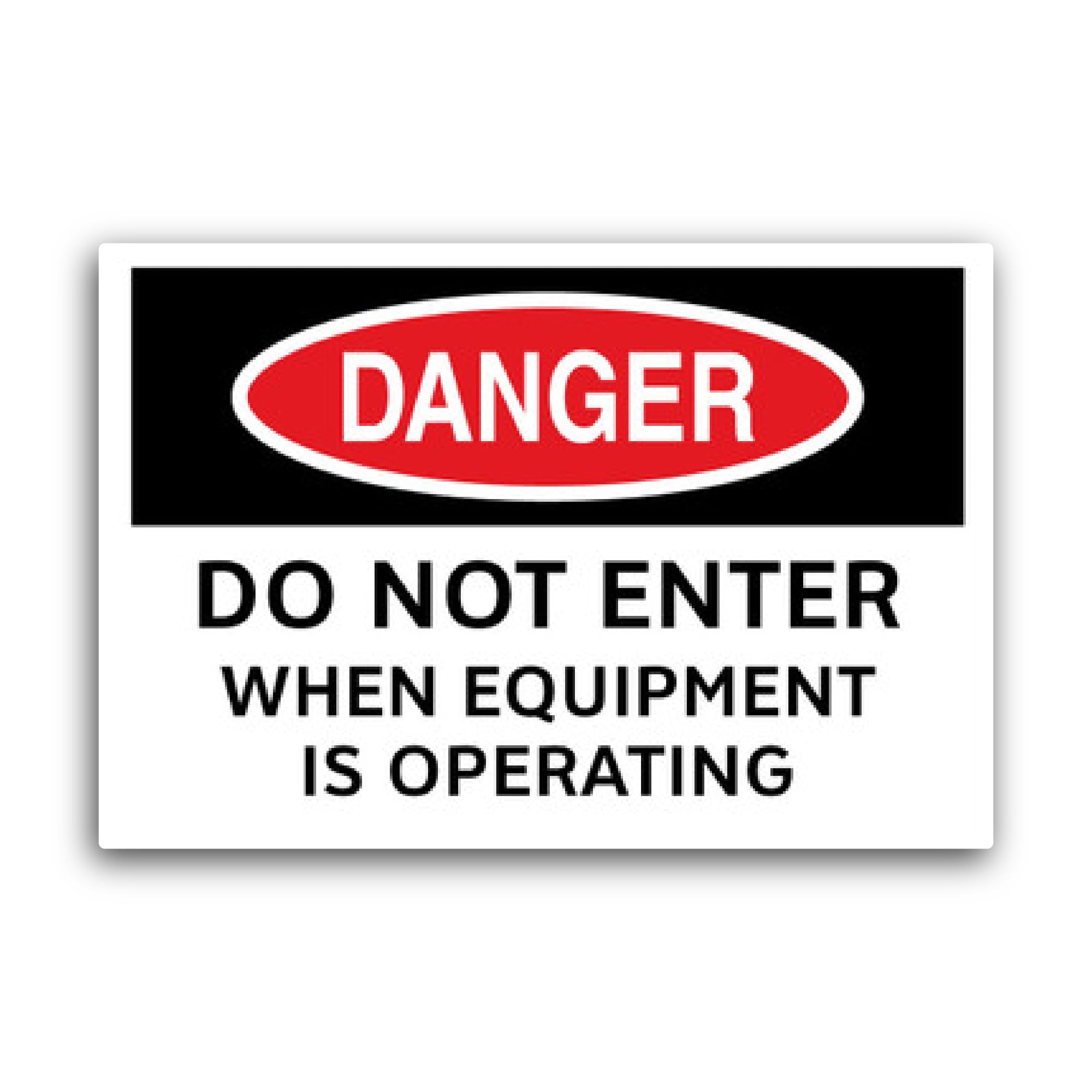 2 (Pieces) 3" and 5" Danger Do Not Enter When Equipment is Operating Sticker, Waterproof Vinyl Decal