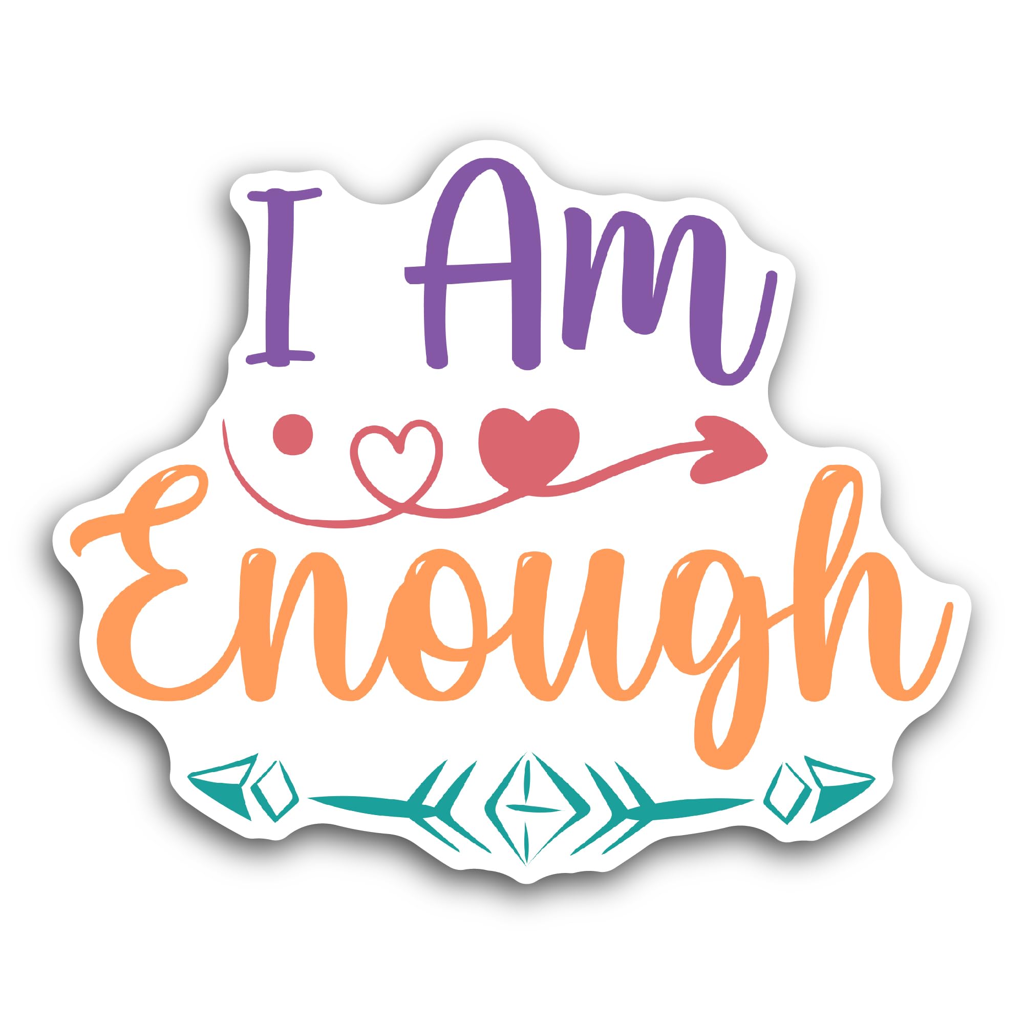 2 (Pieces) 3" and 5" I Am Enough Sticker, Waterproof Vinyl Decals for Many Purpose Like Cars, Trucks