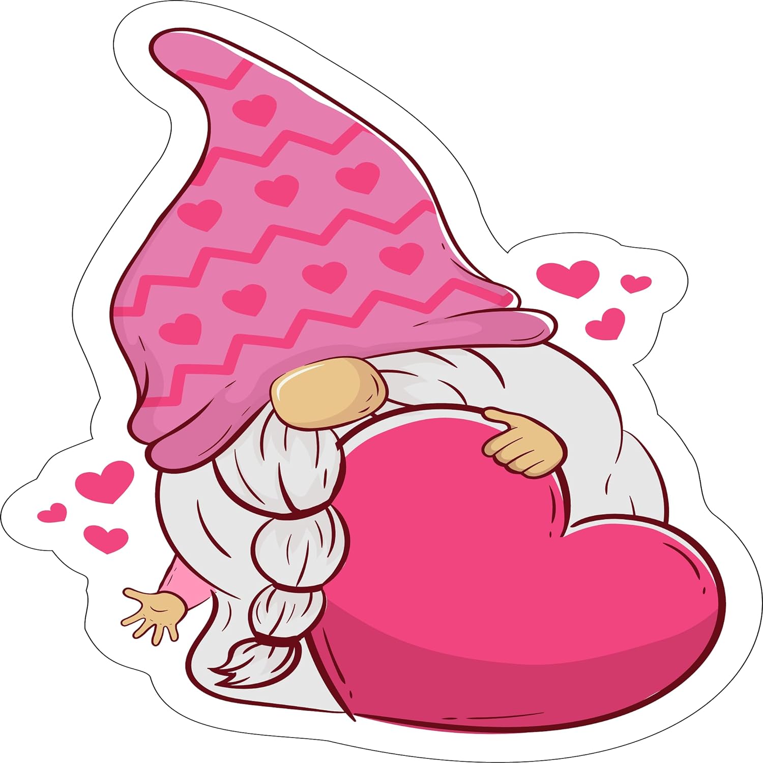 Inspirational Quote Pink Hatted Gnome Motivational Sticker Vinyl Decal Motivation Stickers- 5" Vinyl Sticker Waterproof