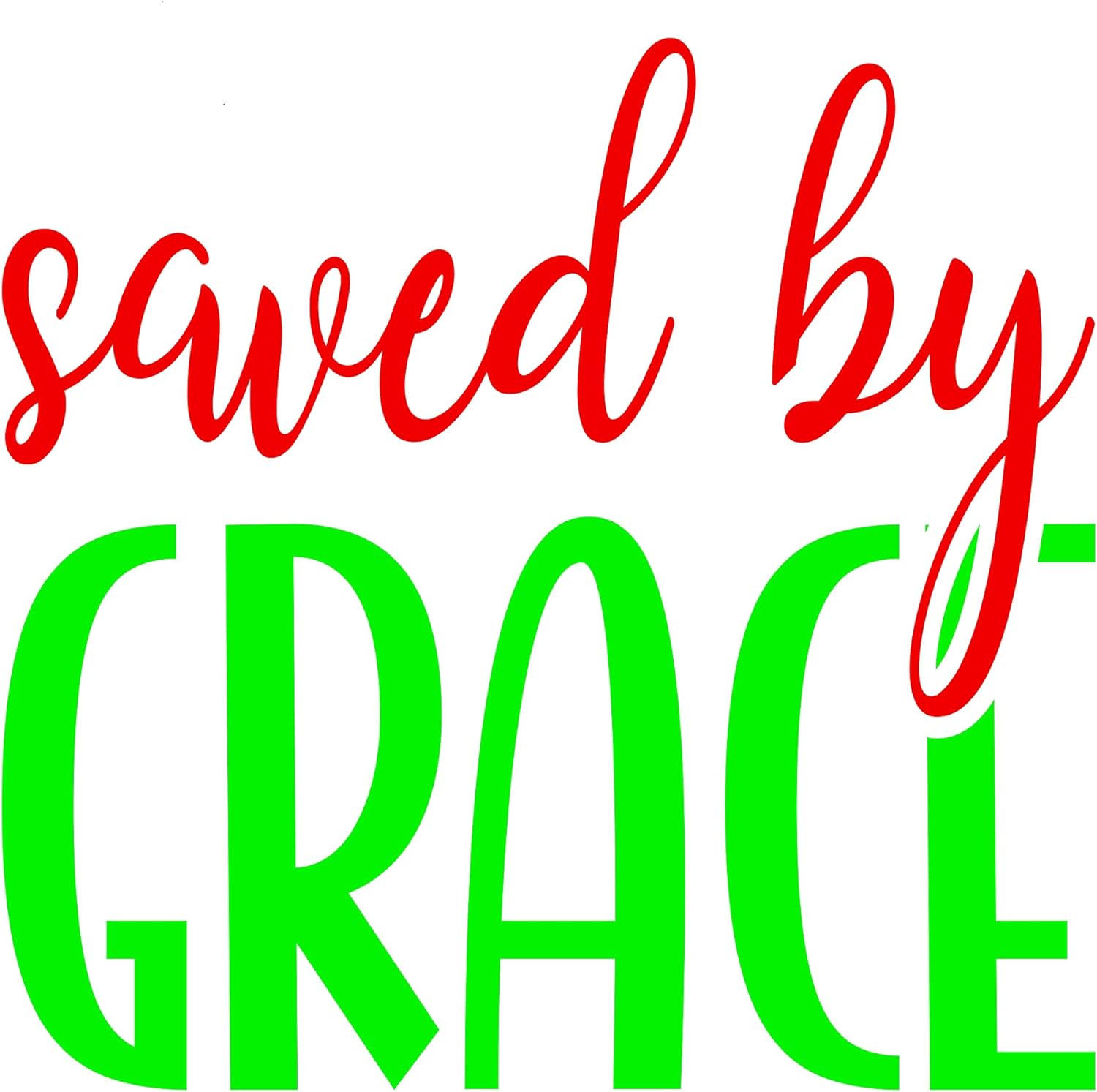 Inspirational Quote "Saved by Grace'" Motivational Sticker Vinyl Decal Motivation Stickers- 5" Vinyl Sticker Waterproof
