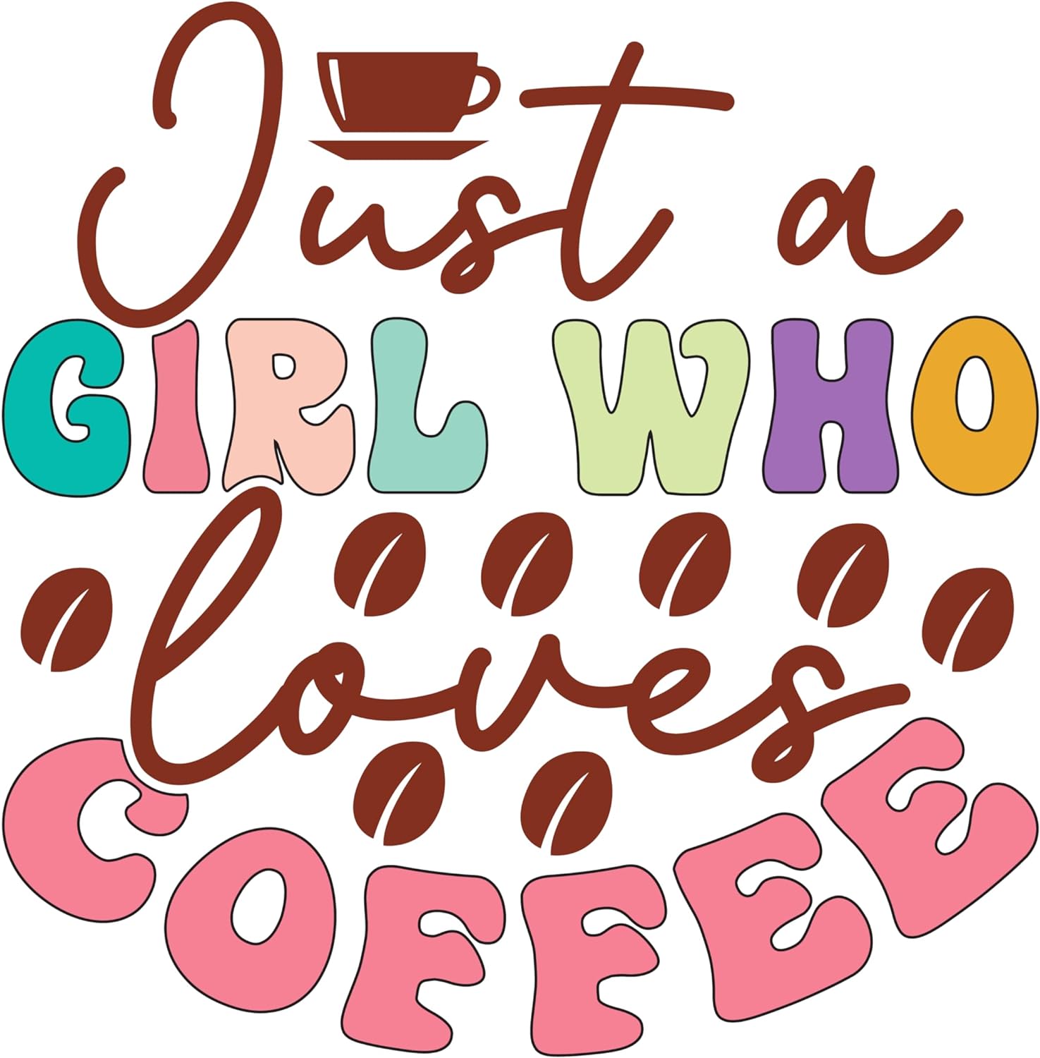 Inspirational Quote "Just A Girl Who Loves Coffee" Motivational Sticker Vinyl Decal Motivation Stickers- 5" Vinyl Sticker Waterproof