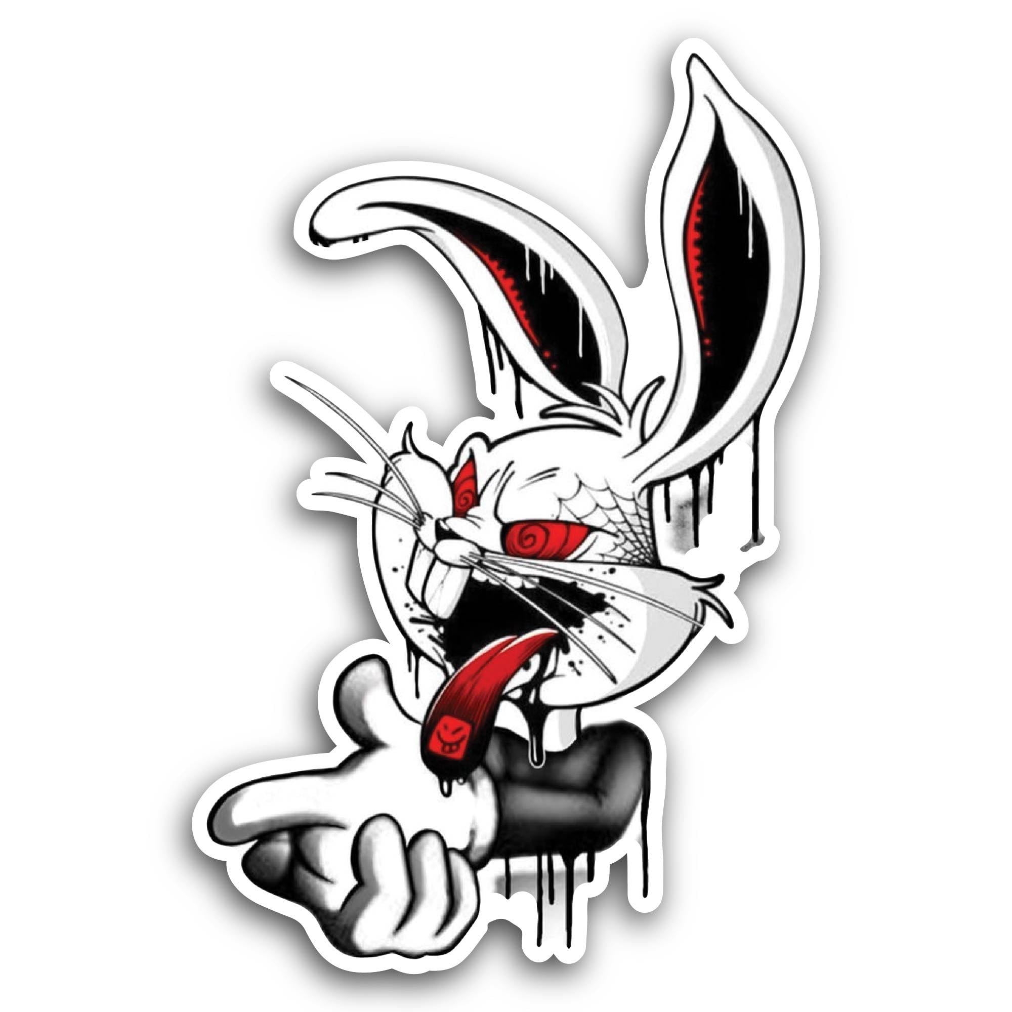 2 (Pieces) 3" and 5" Cartoon Bunny Sticker, Waterproof Vinyl Decals for Many Purpose Like Cars, Truc