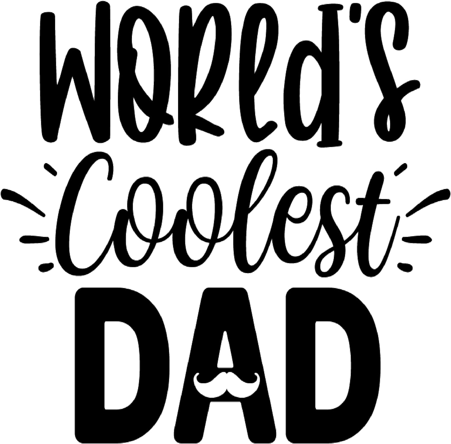 Inspirational Quote "Coolest Dad" Motivational Sticker Vinyl Decal Motivation Stickers- 5" Vinyl Sticker Waterproof