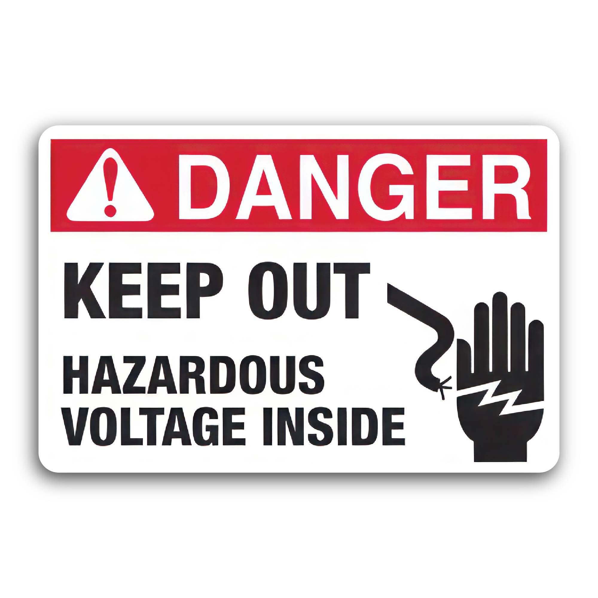 2 (Pieces) 3" and 5" Hazardous Voltage Inside Sign Decal Sticker, Waterproof Vinyl Decals for Many P