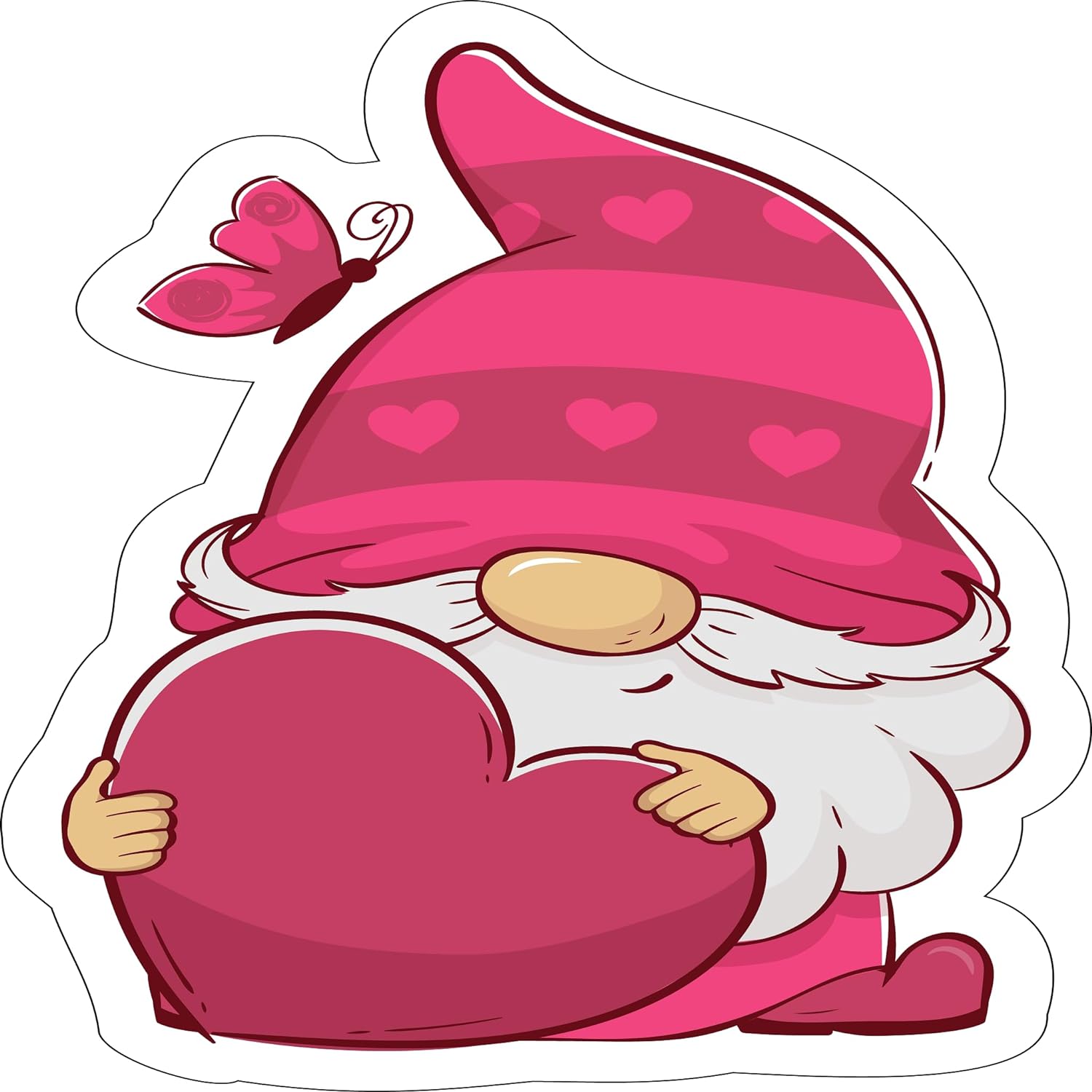 Inspirational Quote Gnome with Heart Motivational Sticker Vinyl Decal Motivation Stickers- 5" Vinyl Sticker Waterproof