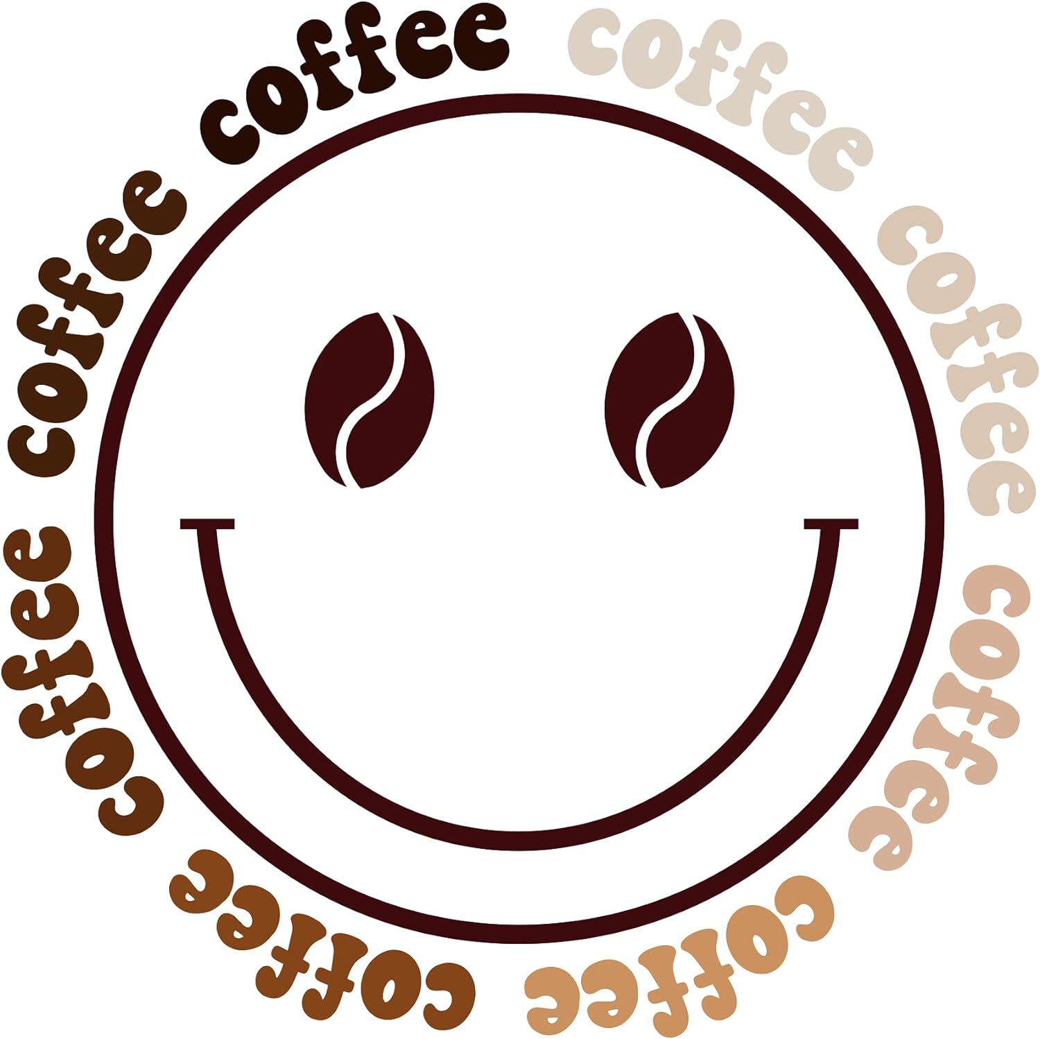 Inspirational Quote "Coffee, with Happy Emoji" Motivational Sticker Vinyl Decal Motivation Stickers- 5" Vinyl Sticker Waterproof
