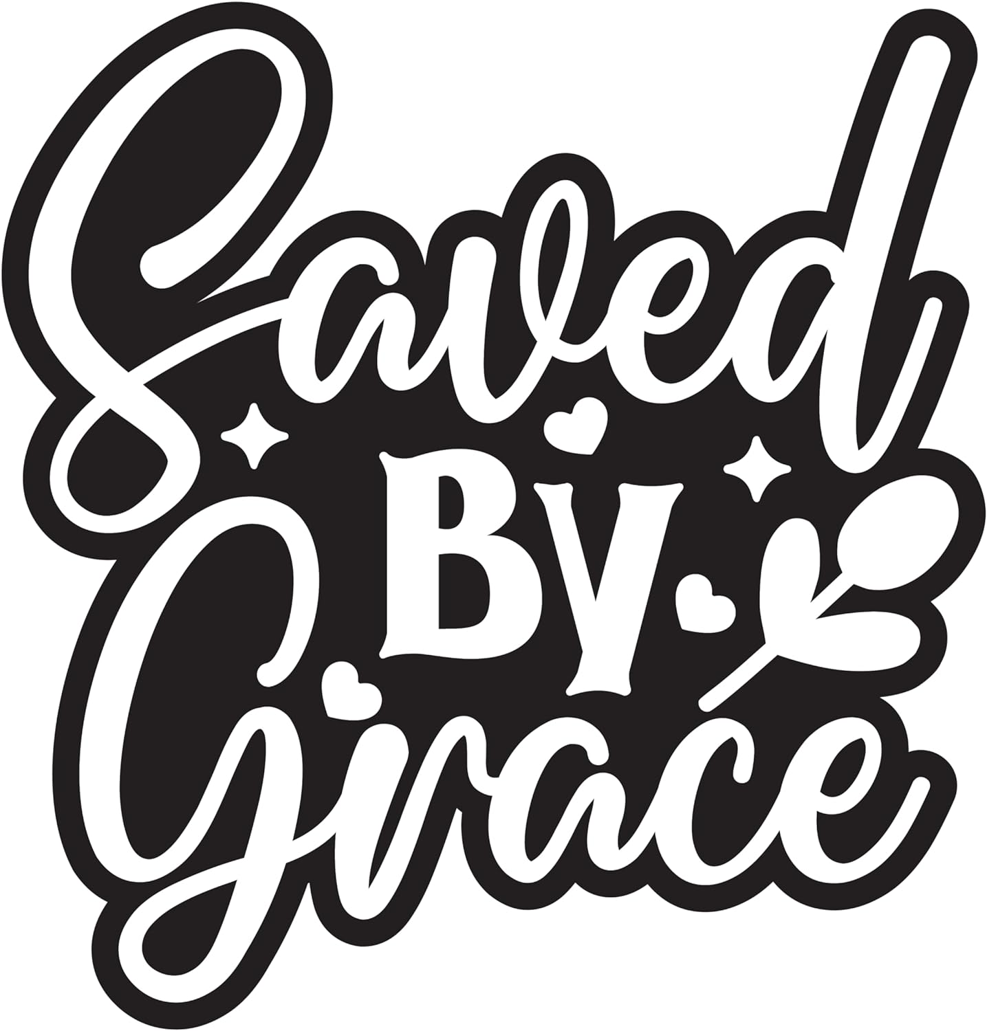 Inspirational Quote "Saved by Grace" Motivational Sticker Vinyl Decal Motivation Stickers- 5" Vinyl Sticker Waterproof