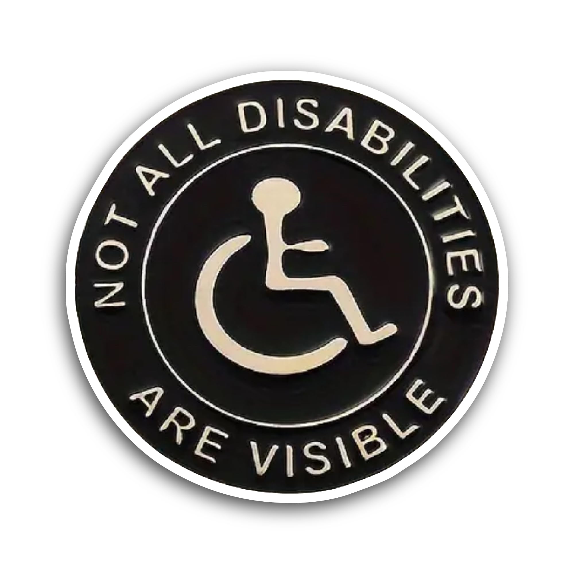 2 (Pieces) 3" and 5" Not All Disabilities are Visible Sticker, Waterproof Vinyl Decals for Many Purp