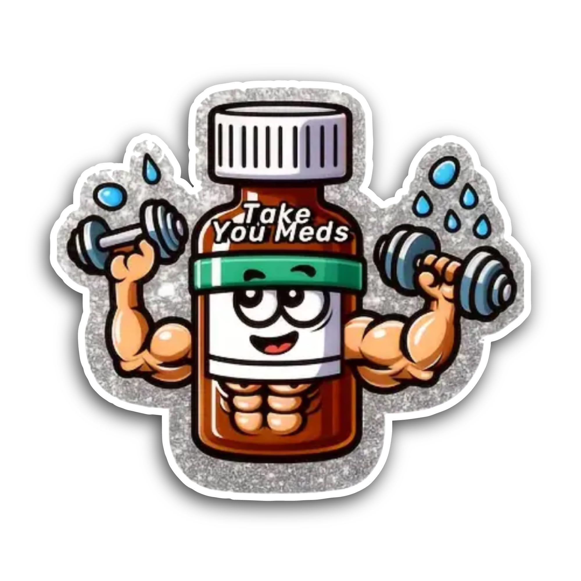 2 (Pieces) 3" and 5" Take You Meds Sticker, Waterproof Vinyl Decals for Many Purpose Like Cars, Truc