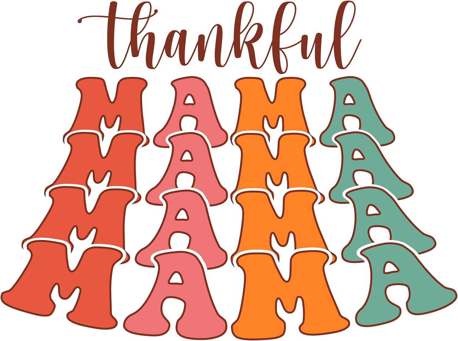 Inspirational Quote Thankful Mama Pretty Design Motivational Sticker Vinyl Decal Motivation Stickers- 5" Vinyl Sticker Waterproof