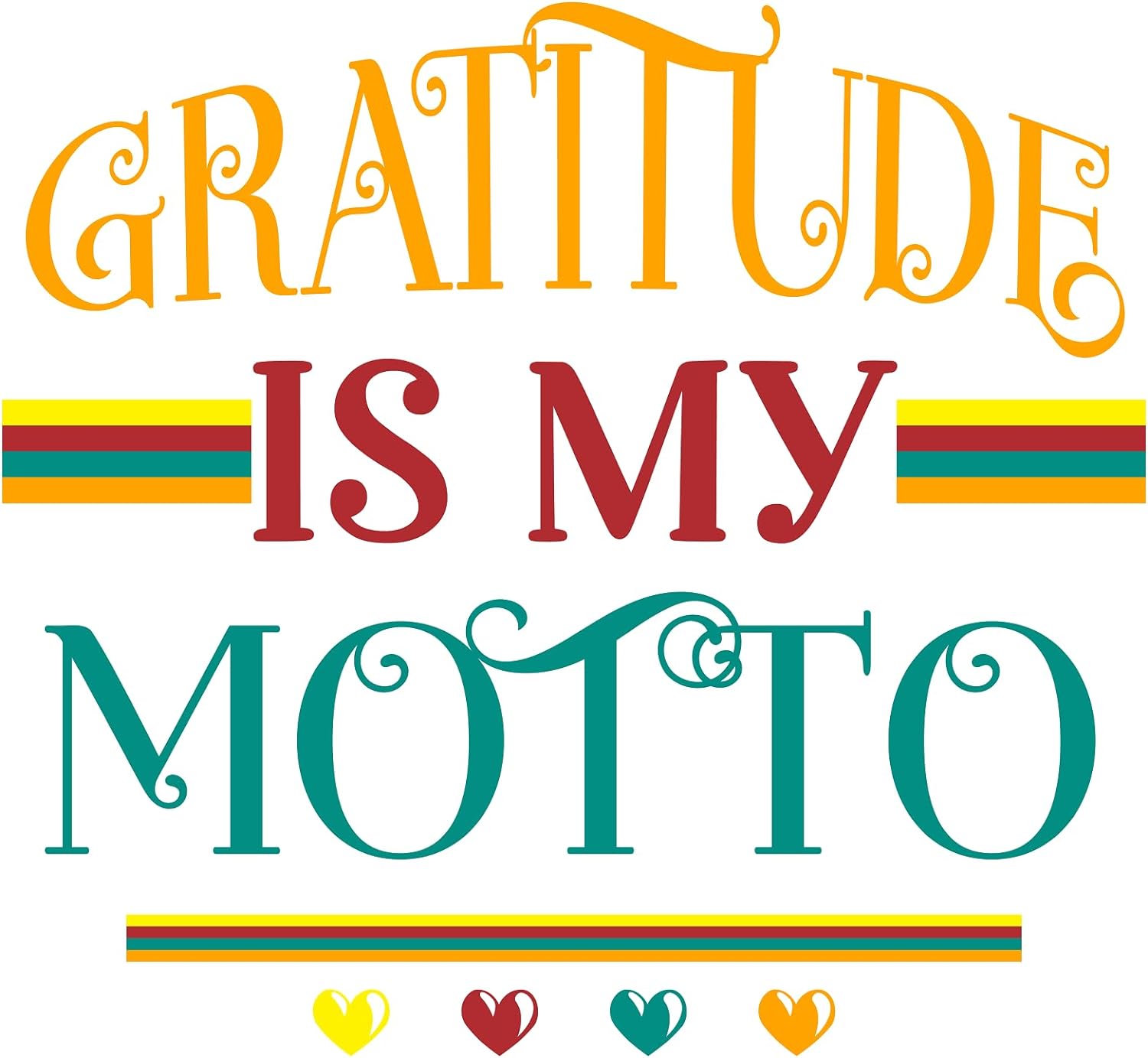 Inspirational Quote Gratitude Is Motto Motivational Sticker Vinyl Decal Motivation Stickers- 5" Vinyl Sticker Waterproof