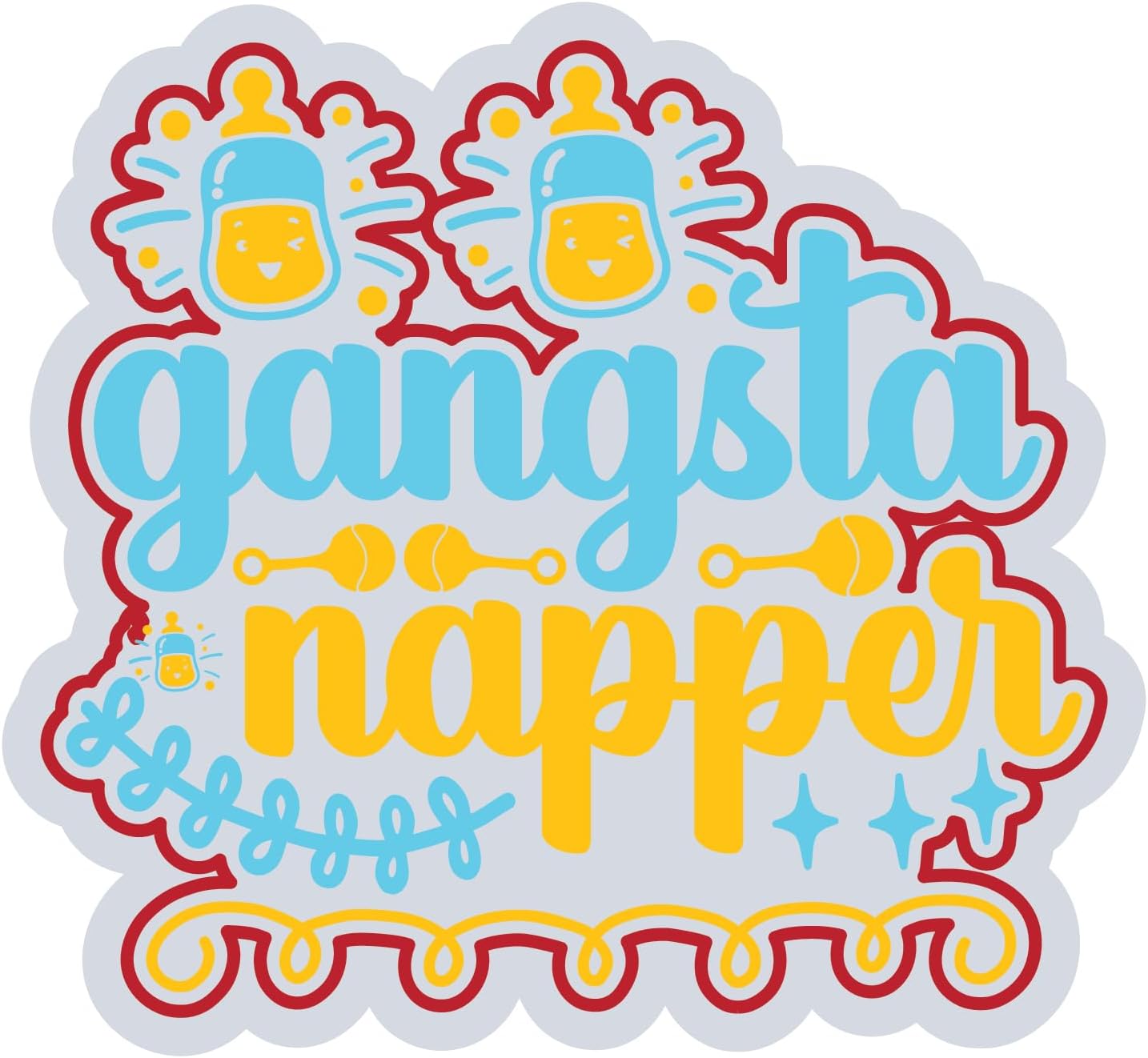 Inspirational Quote Gangsta Napper Motivational Sticker Vinyl Decal Motivation Stickers- 5" Vinyl Sticker Waterproof