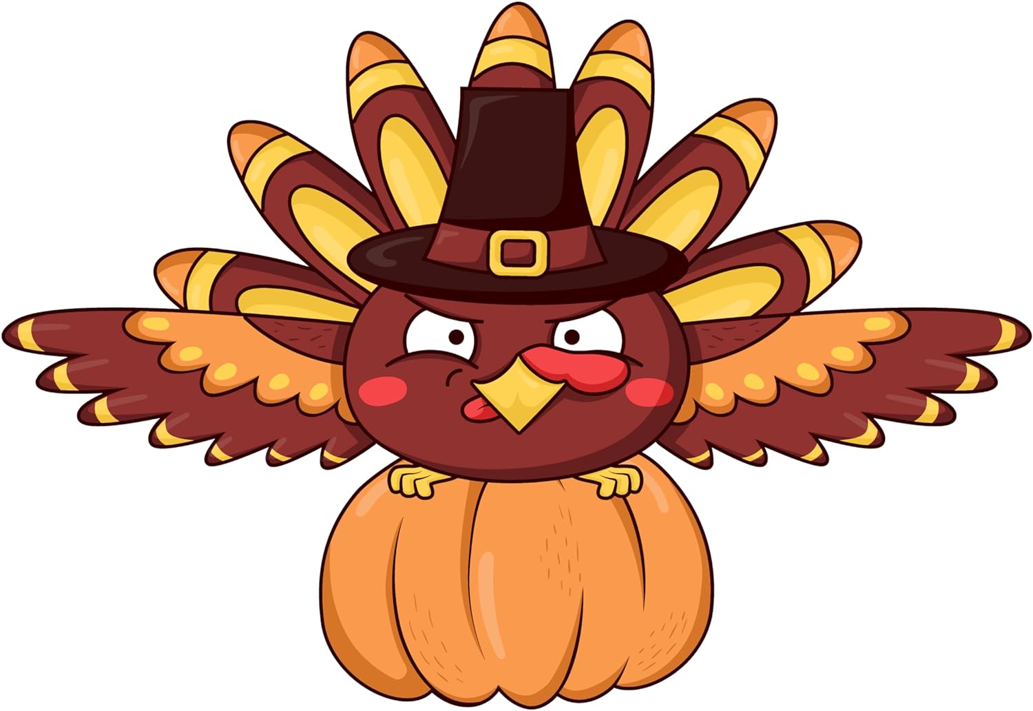 Inspirational Quote Pumpkin Funny Turkey Bird Waving Motivational Sticker Vinyl Decal Motivation Stickers- 5" Vinyl Sticker Waterproof