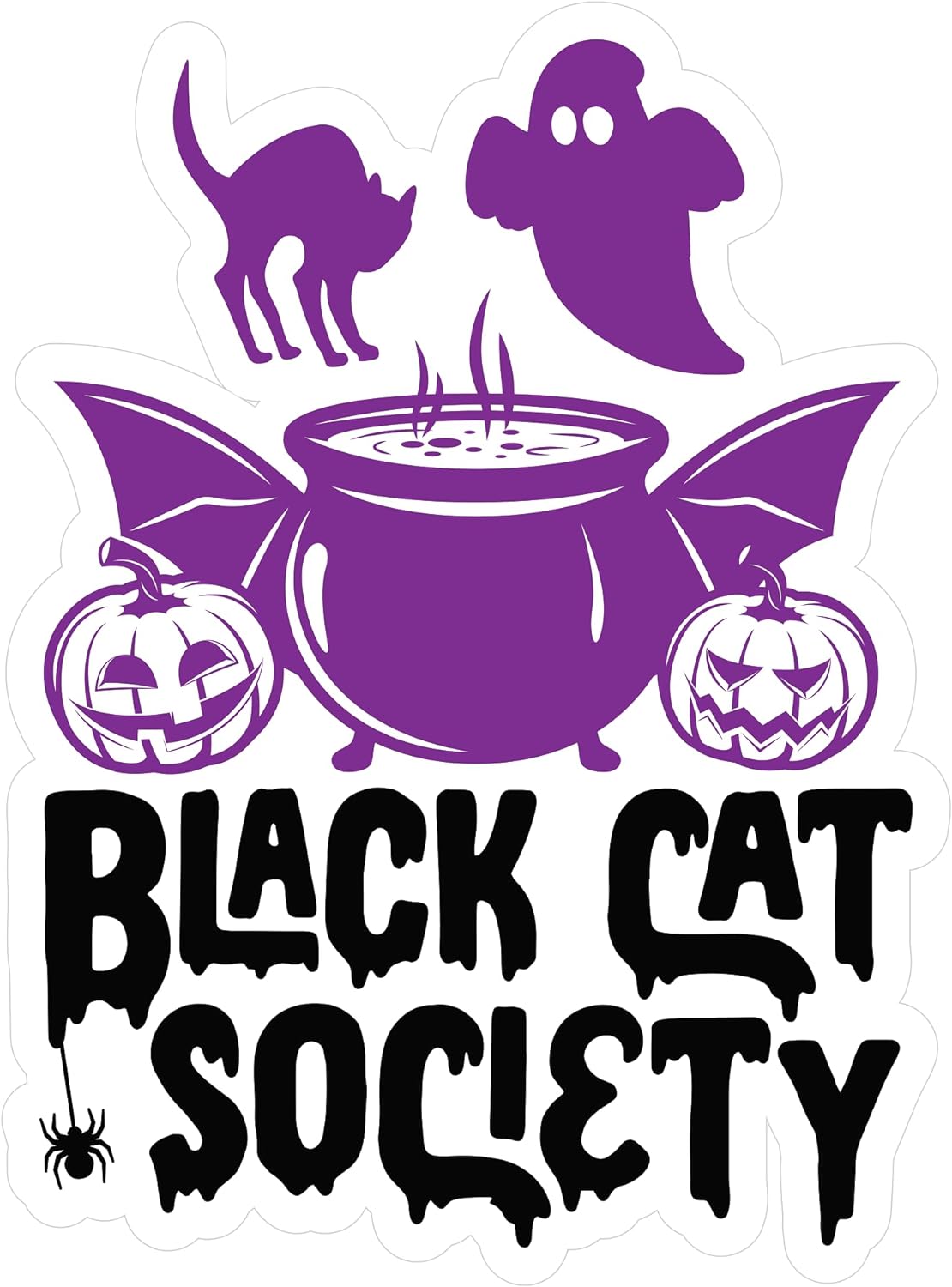 Inspirational Quote Black Cat Society Motivational Sticker Vinyl Decal Motivation Stickers- 5" Vinyl Sticker Waterproof