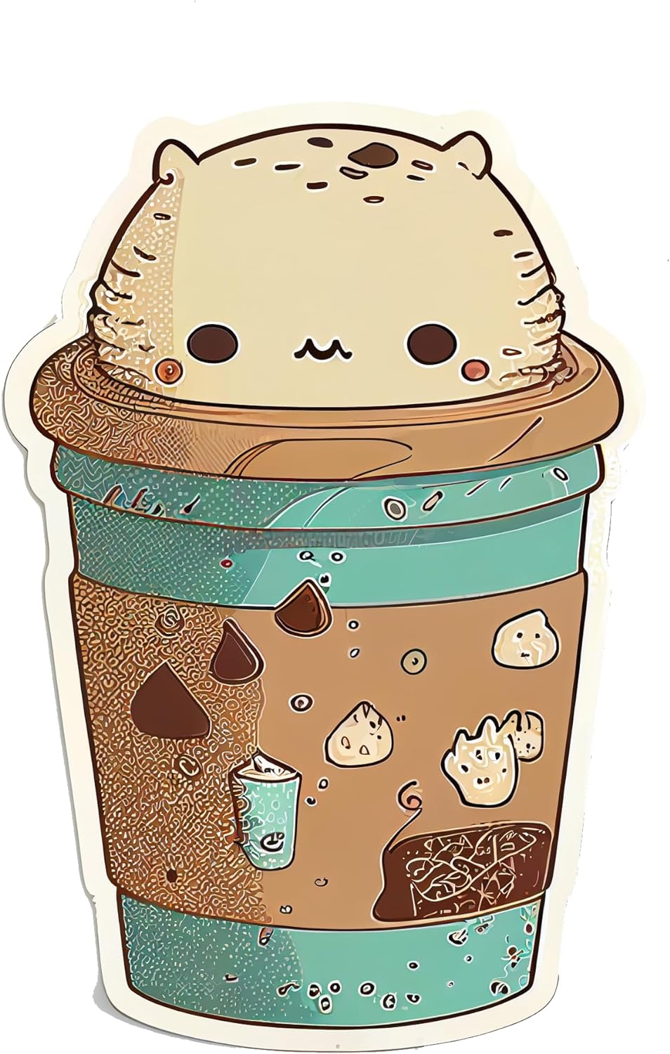 Inspirational Quote "Cute Bear Coffee Cup" Motivational Sticker Vinyl Decal Motivation Stickers- 5" Vinyl Sticker Waterproof