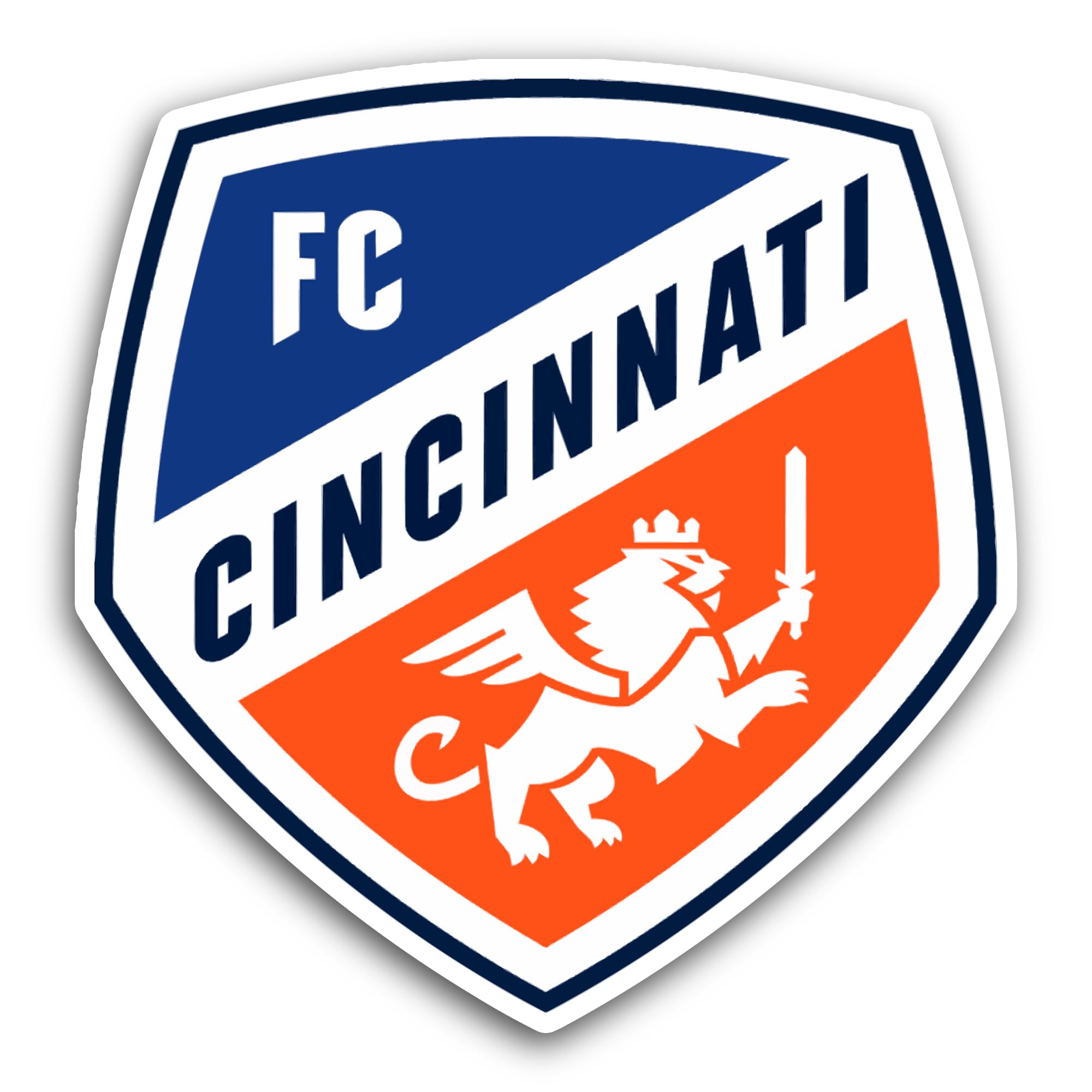 2 (Pieces) 3" and 5" FC Cincinnati Sticker, Waterproof Vinyl Decals for Many Purpose Like Cars, Truc